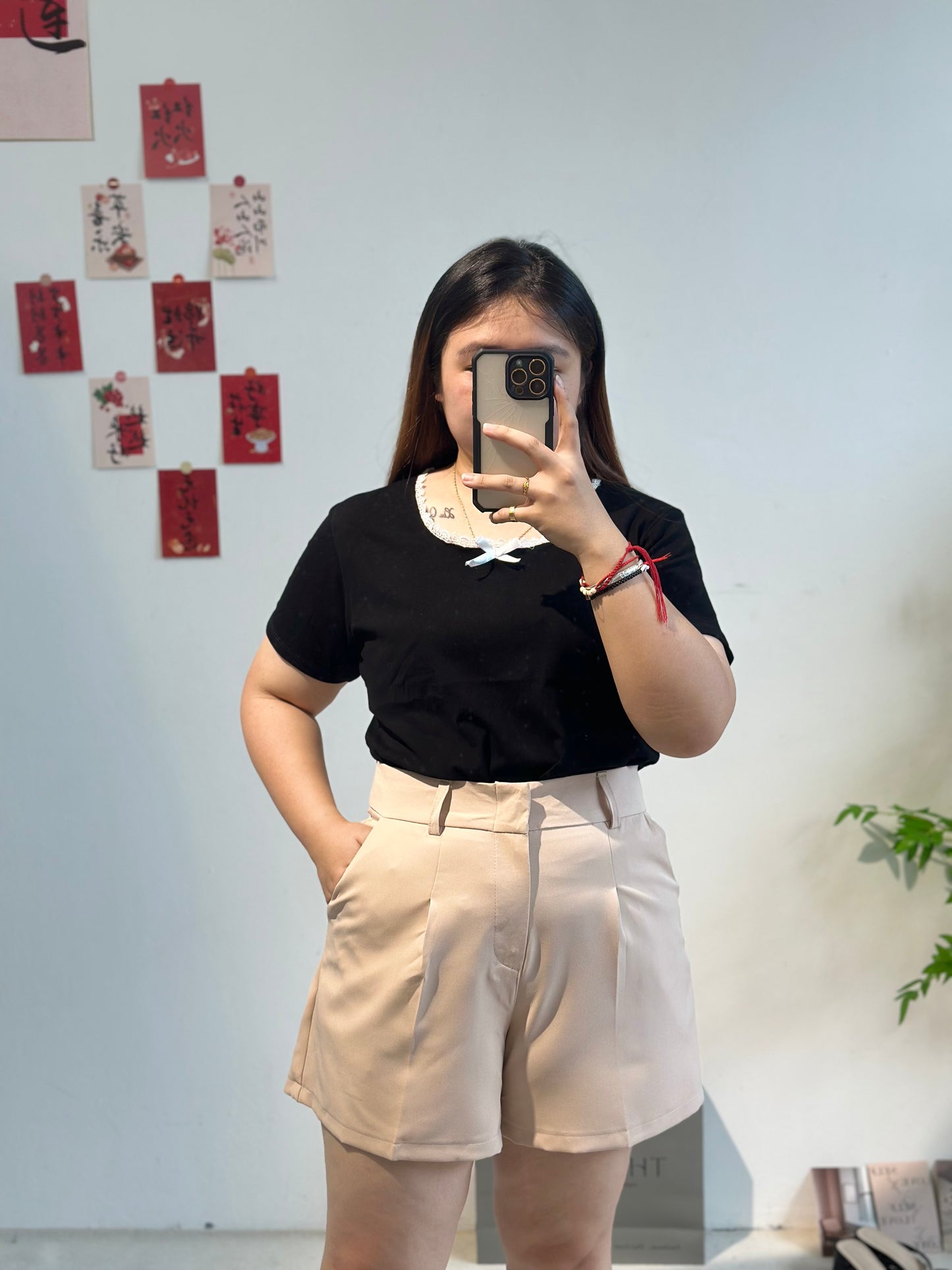 高腰西装布短裤 #TC133