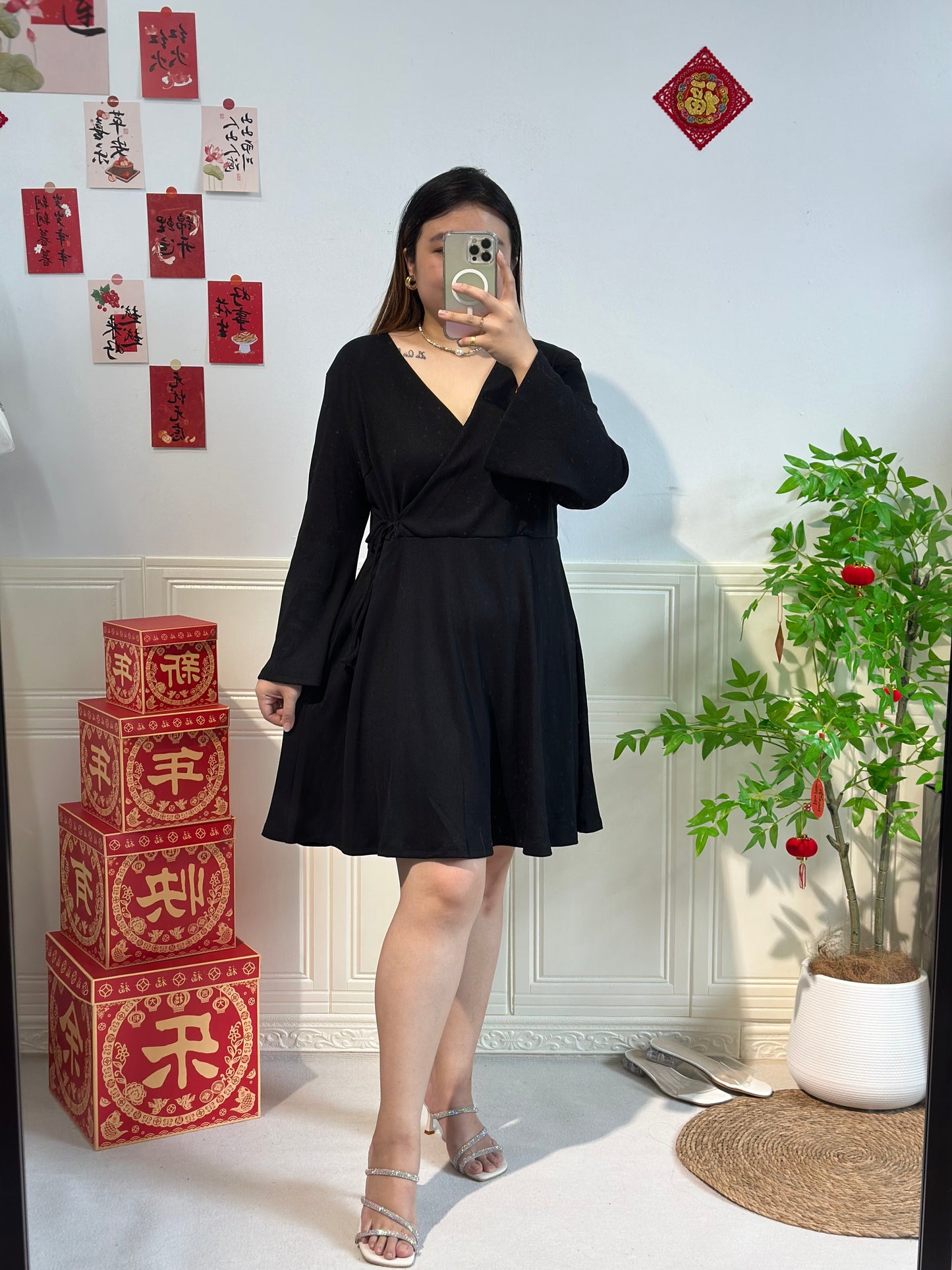 法式绑带连衣裙 #TC184