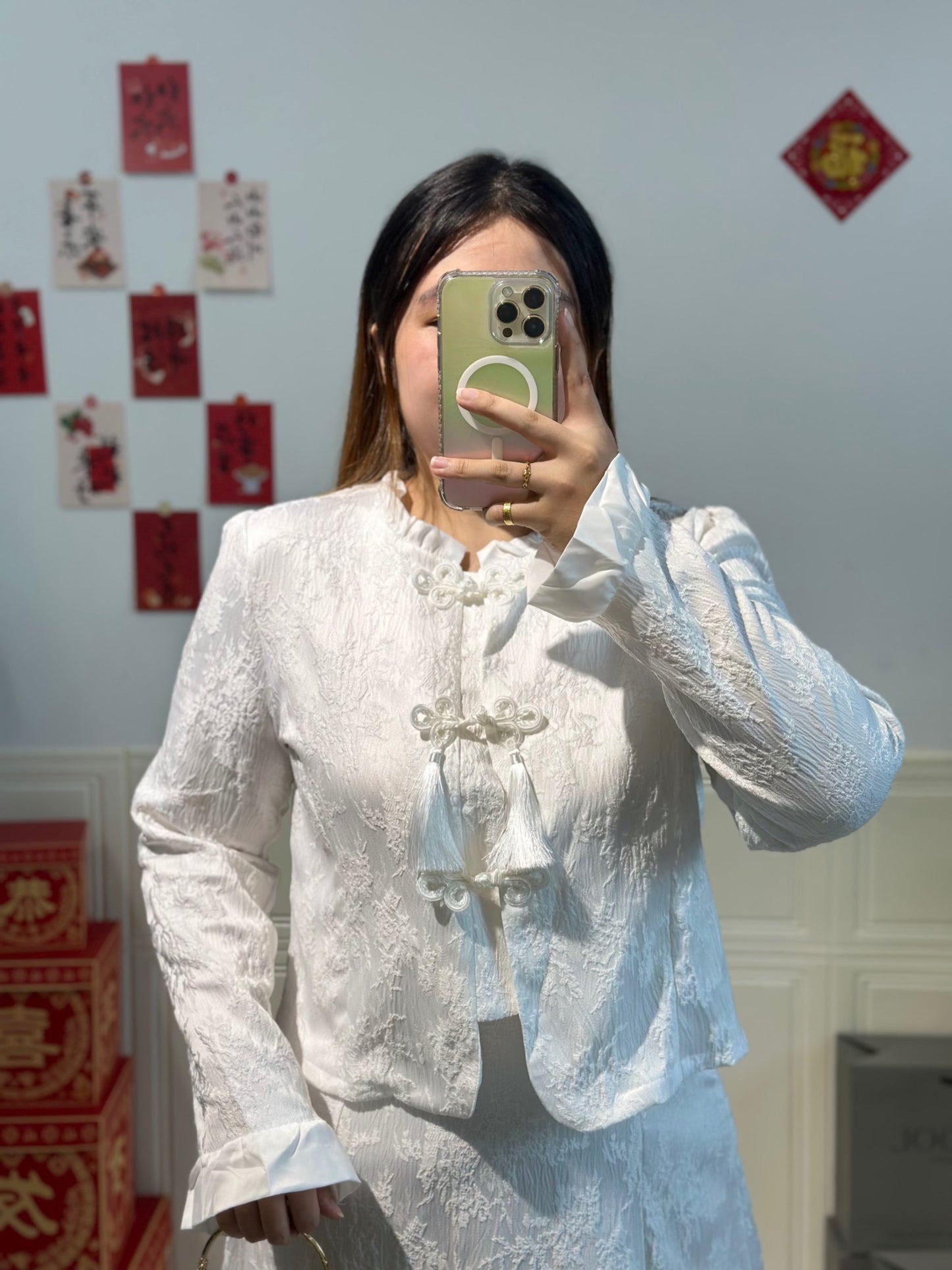🪭新中式国风提花旗袍两件套🧨 #TC161