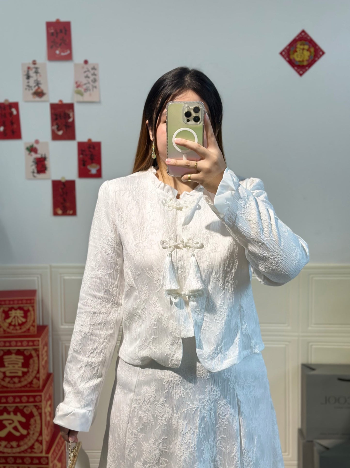 🪭新中式国风提花旗袍两件套🧨 #TC161