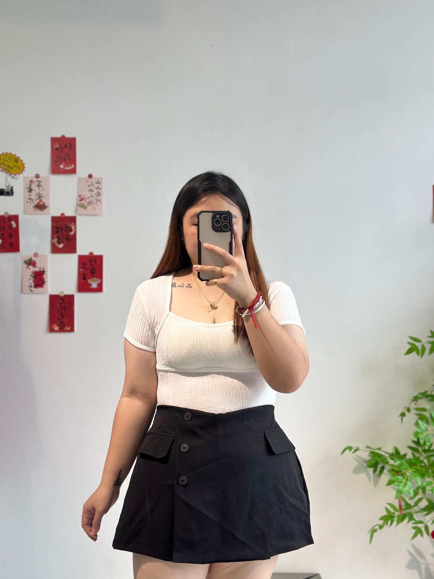 Talents假纽扣高腰裤裙 #TP03