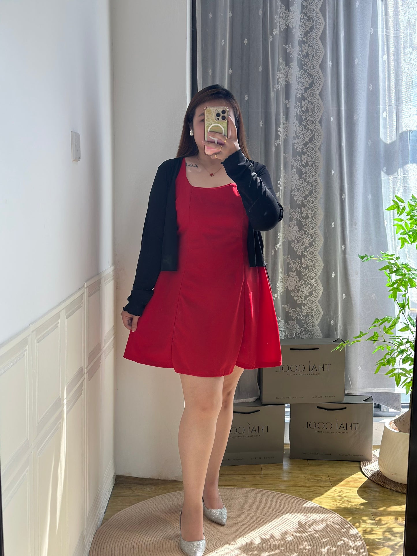 法式收腰吊带裙 #TC278