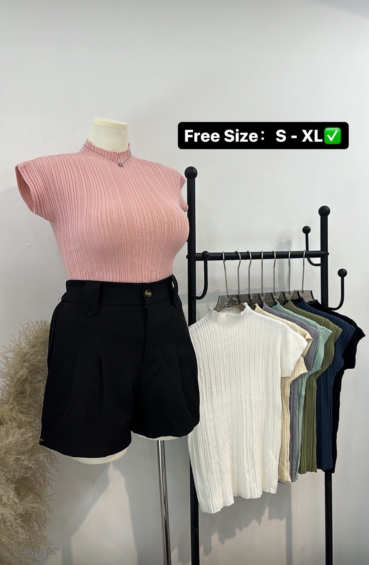 纯棉条纹针织上衣 #TOP64