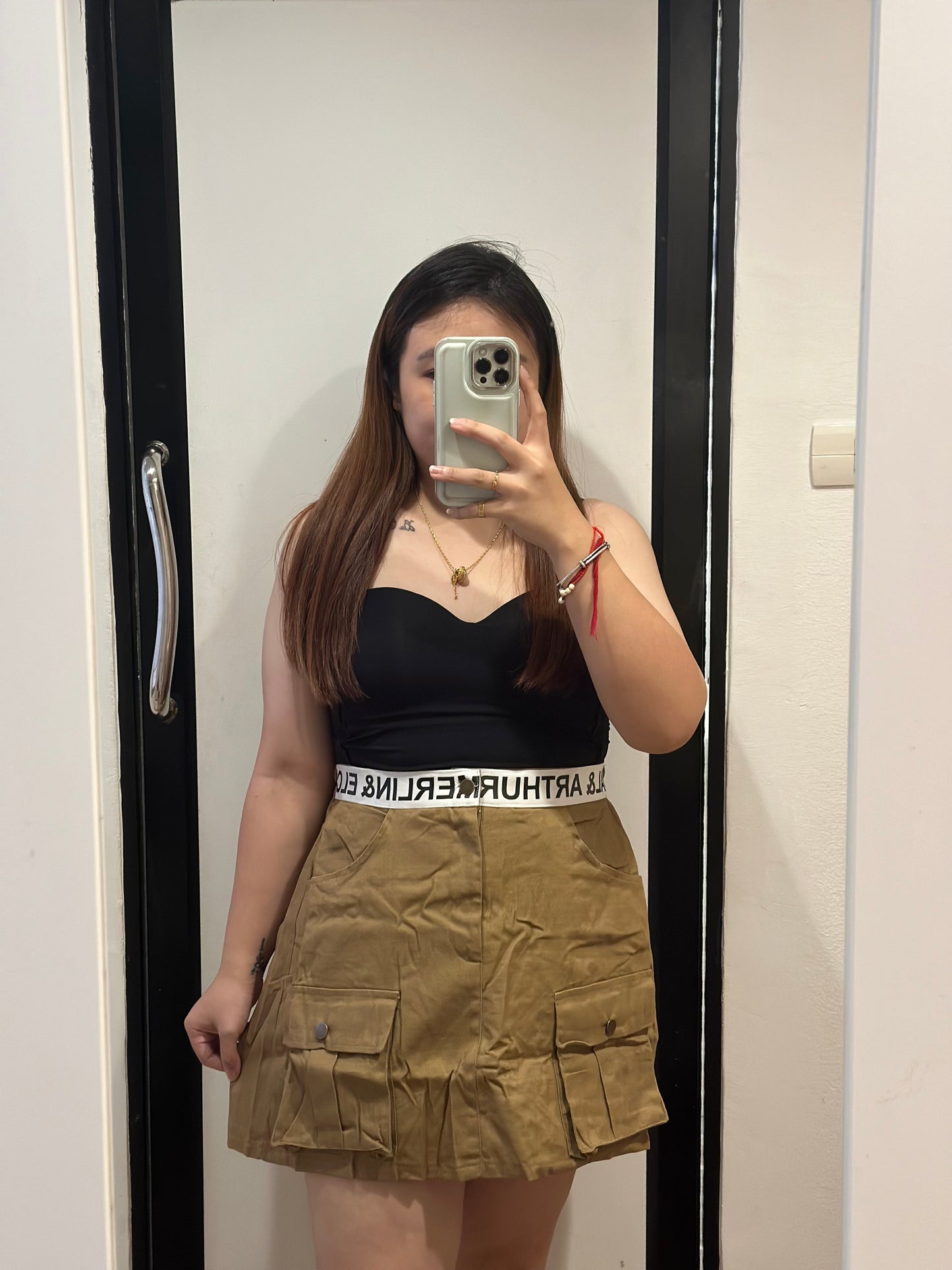 字母工装短裙 #TC106