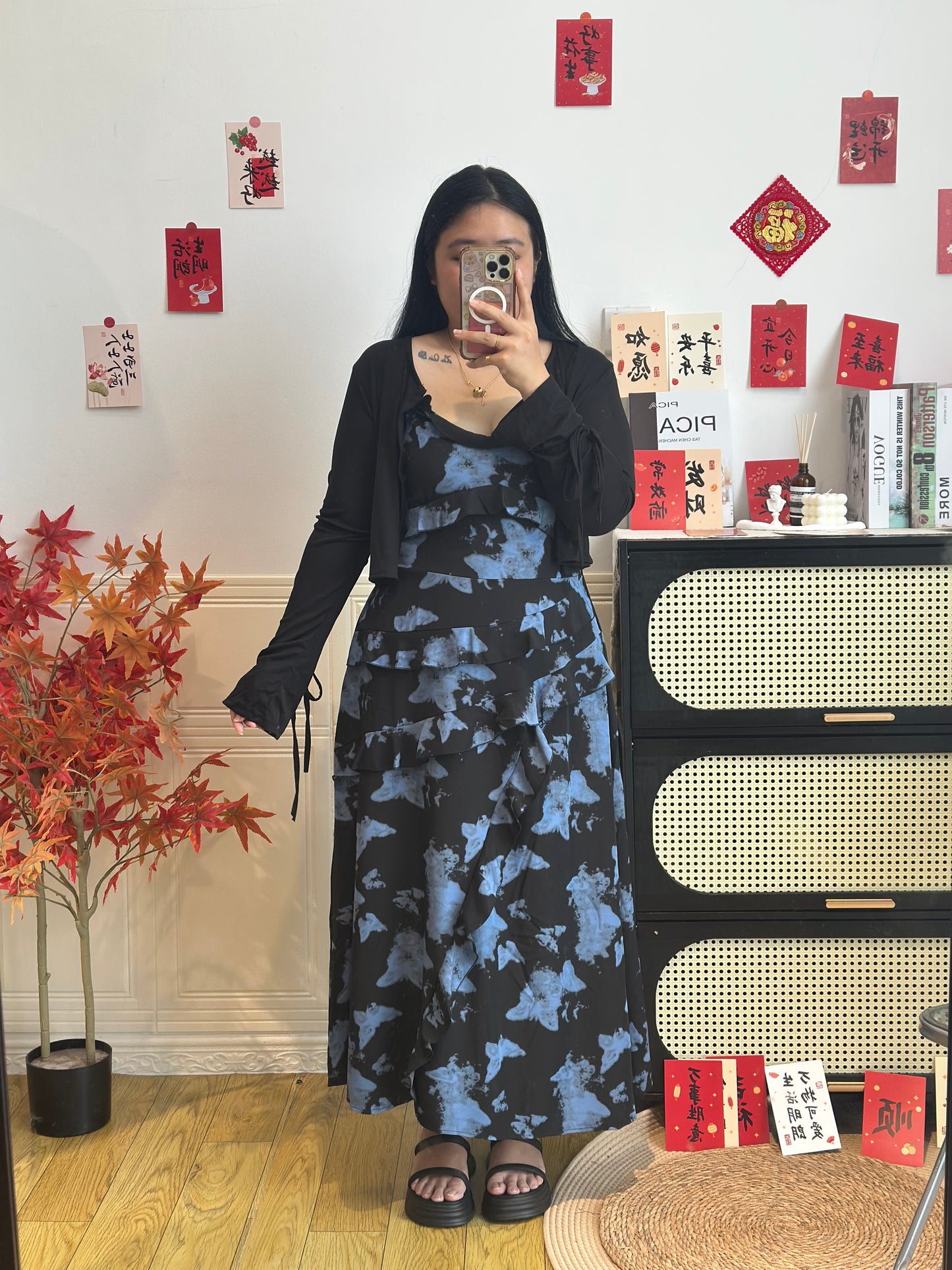 新中式蝴蝶水墨连衣裙 #TC317