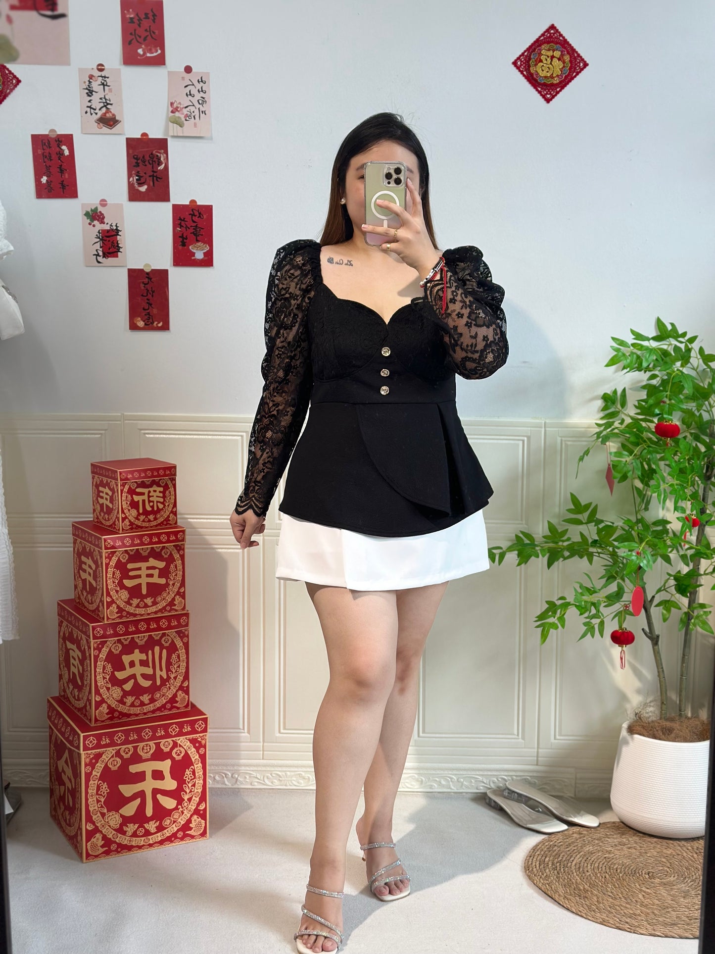 蕾丝公主袖上衣 #TC189