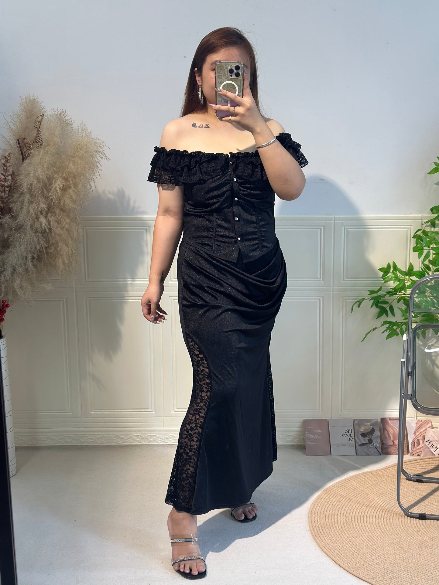 高级蕾丝晚宴装（两件套）#TC250