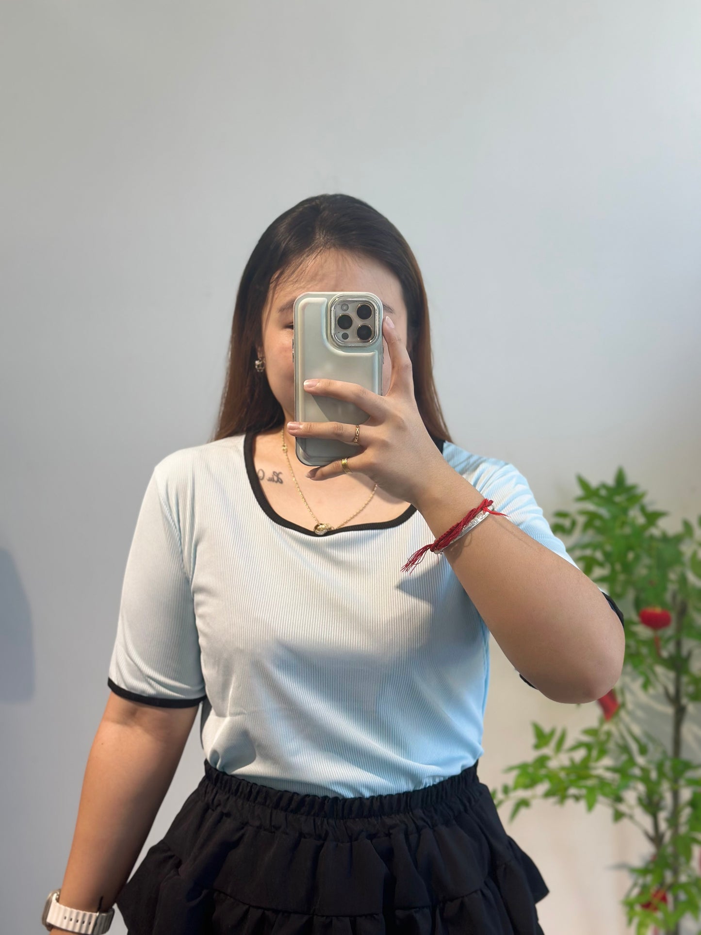 简约方领上衣 #ZB48