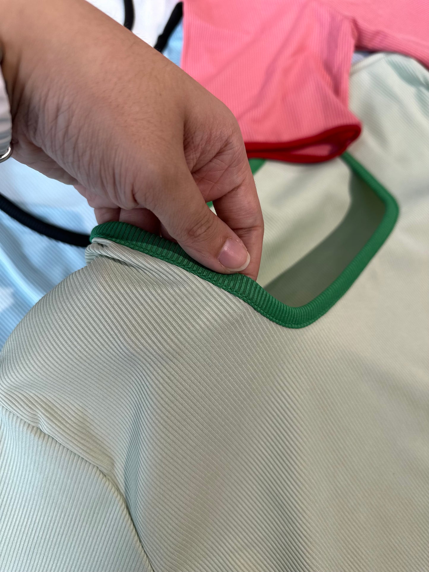 简约方领上衣 #ZB48