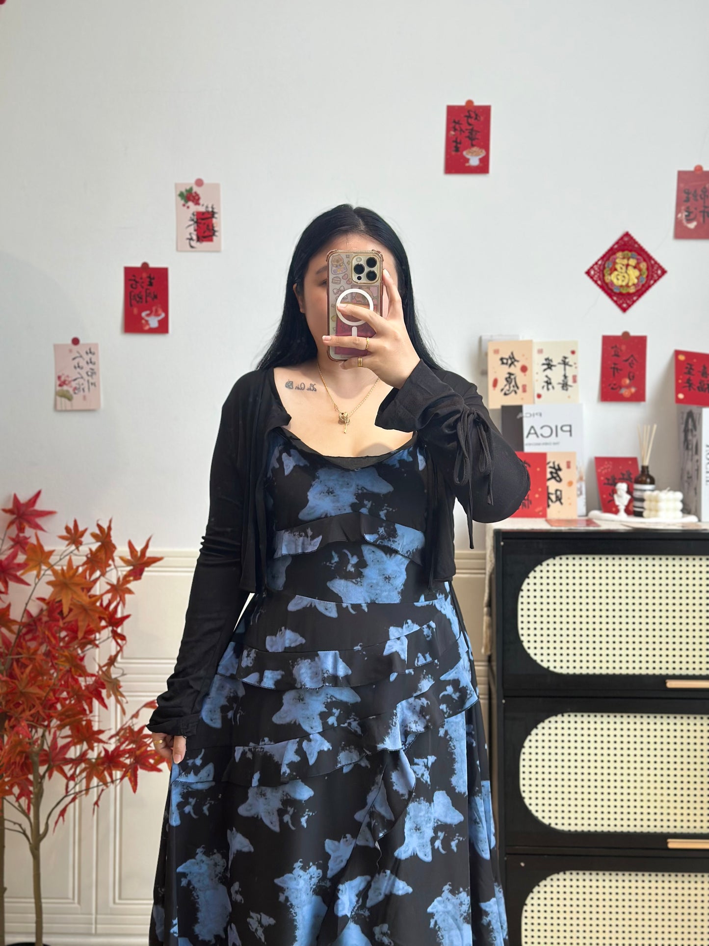 新中式蝴蝶水墨连衣裙 #TC317