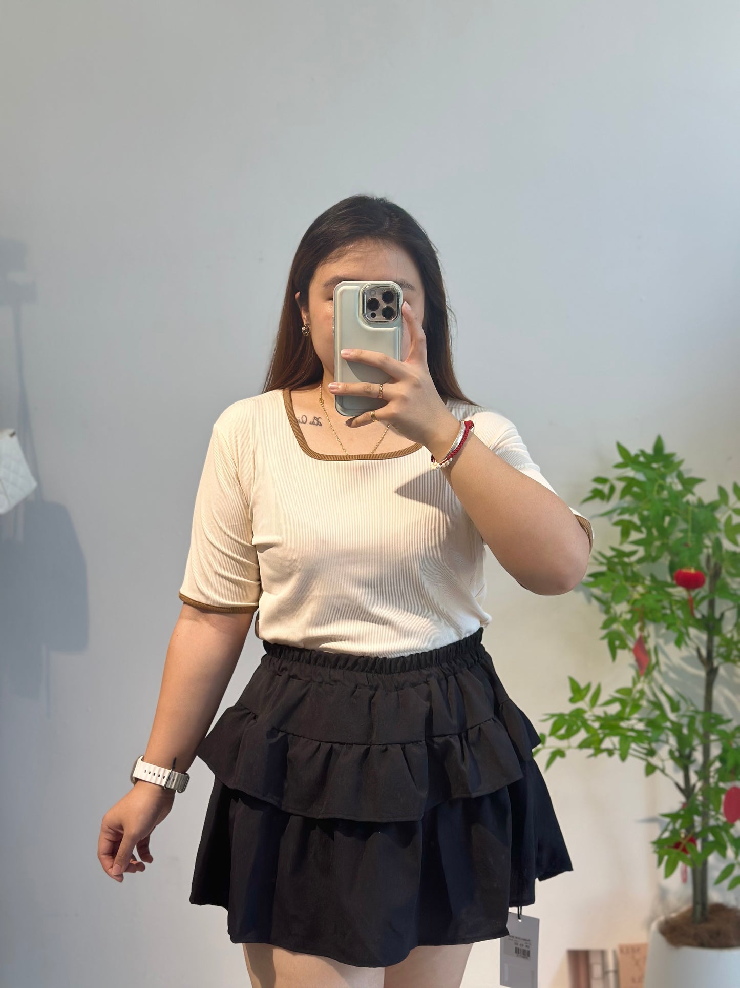 简约方领上衣 #ZB48