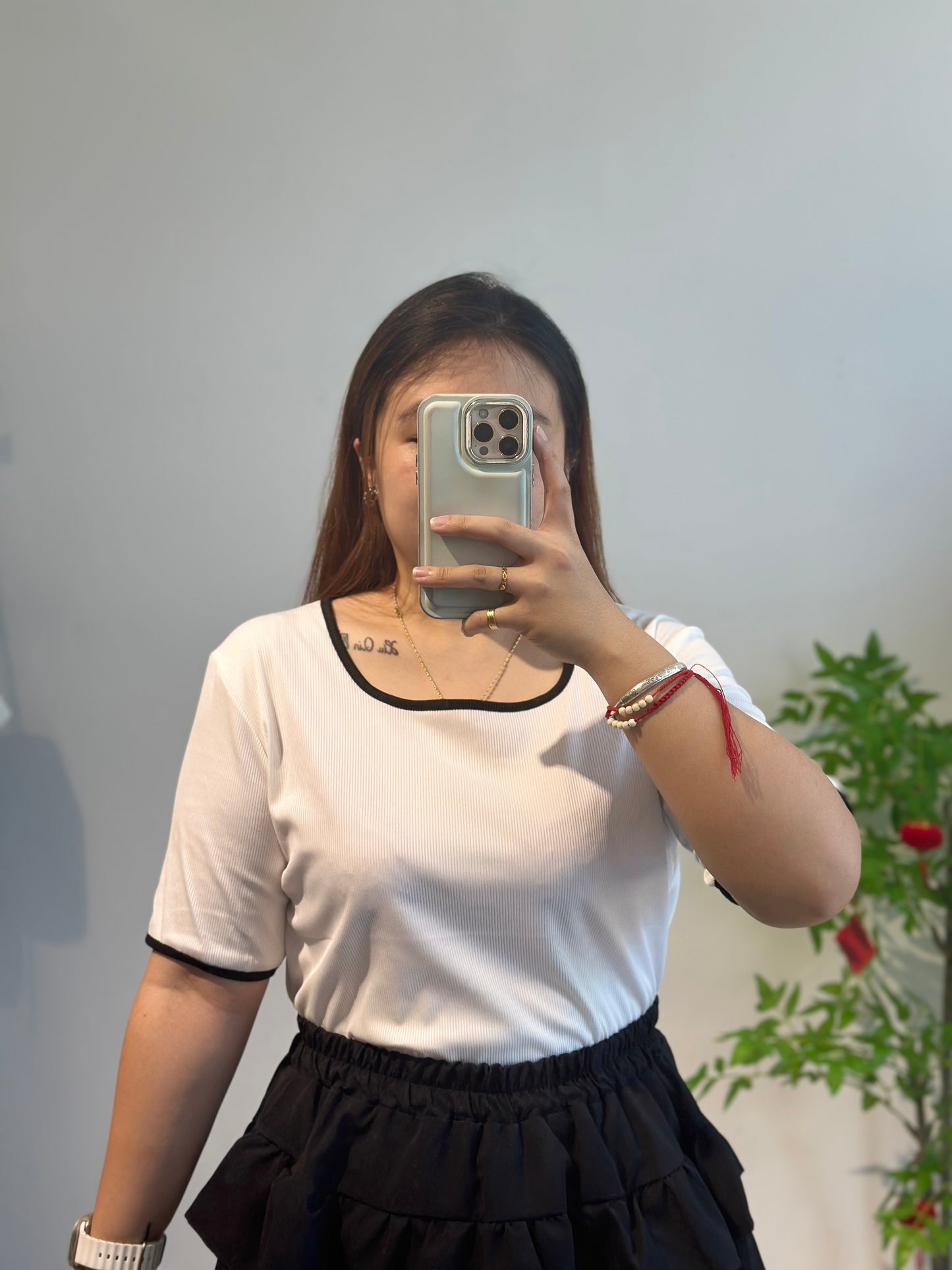 简约方领上衣 #ZB48