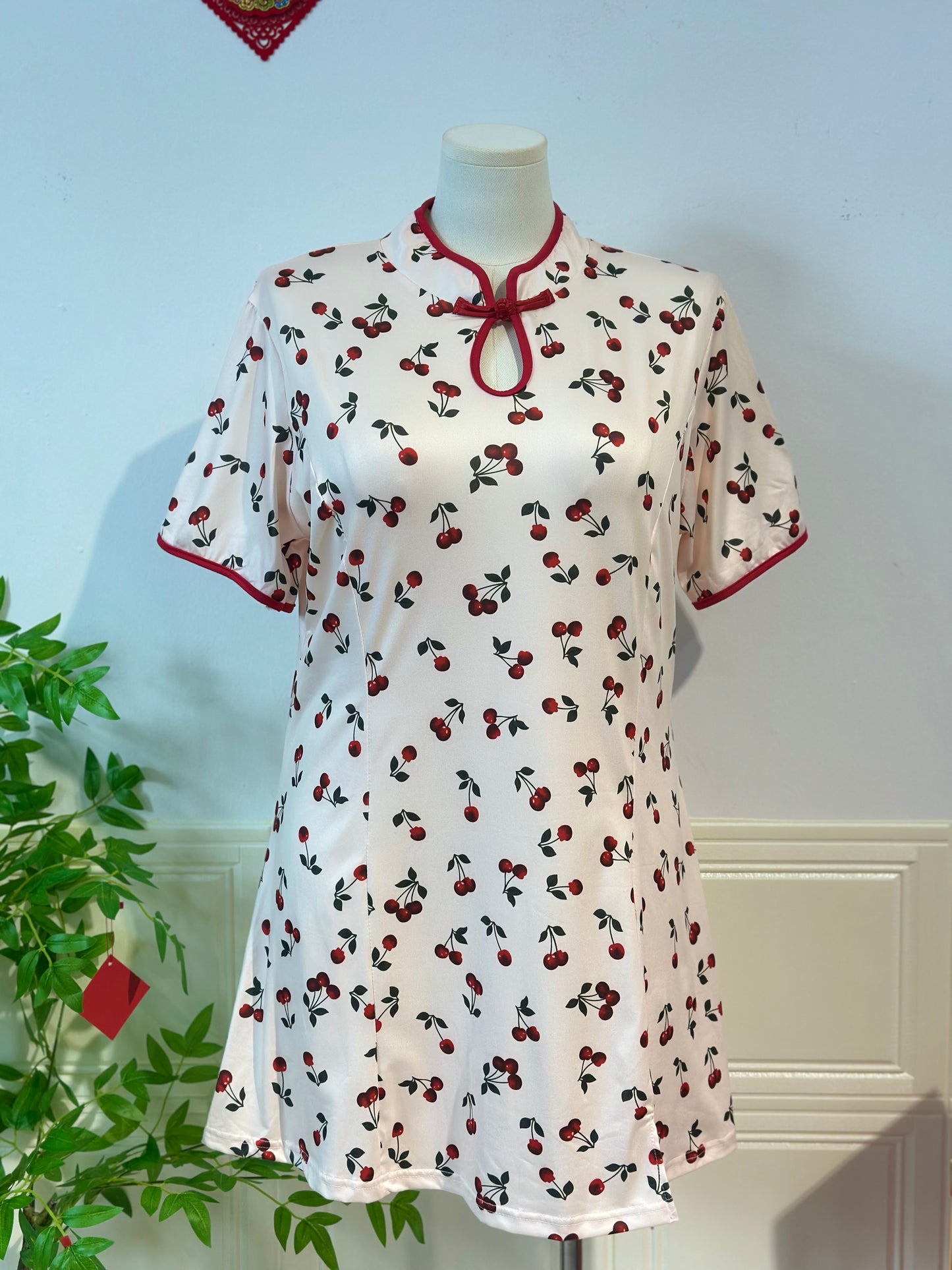 新中式车厘子旗袍 #TC200