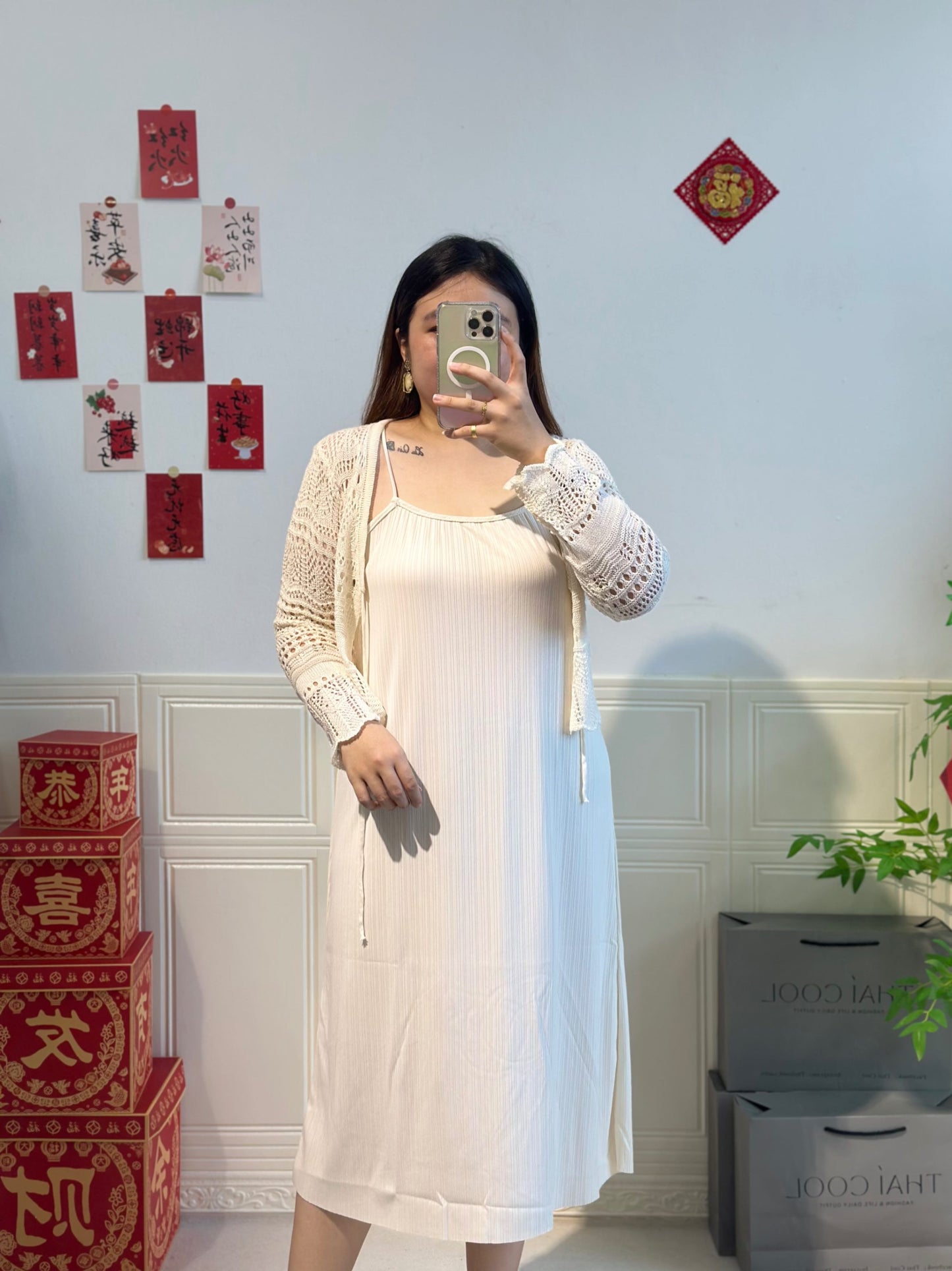 韩版高级垂感吊带长裙 #TC153