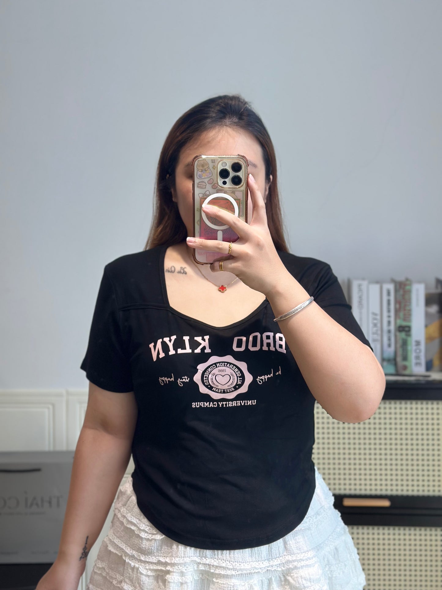 方领字母显瘦上衣 #TC281