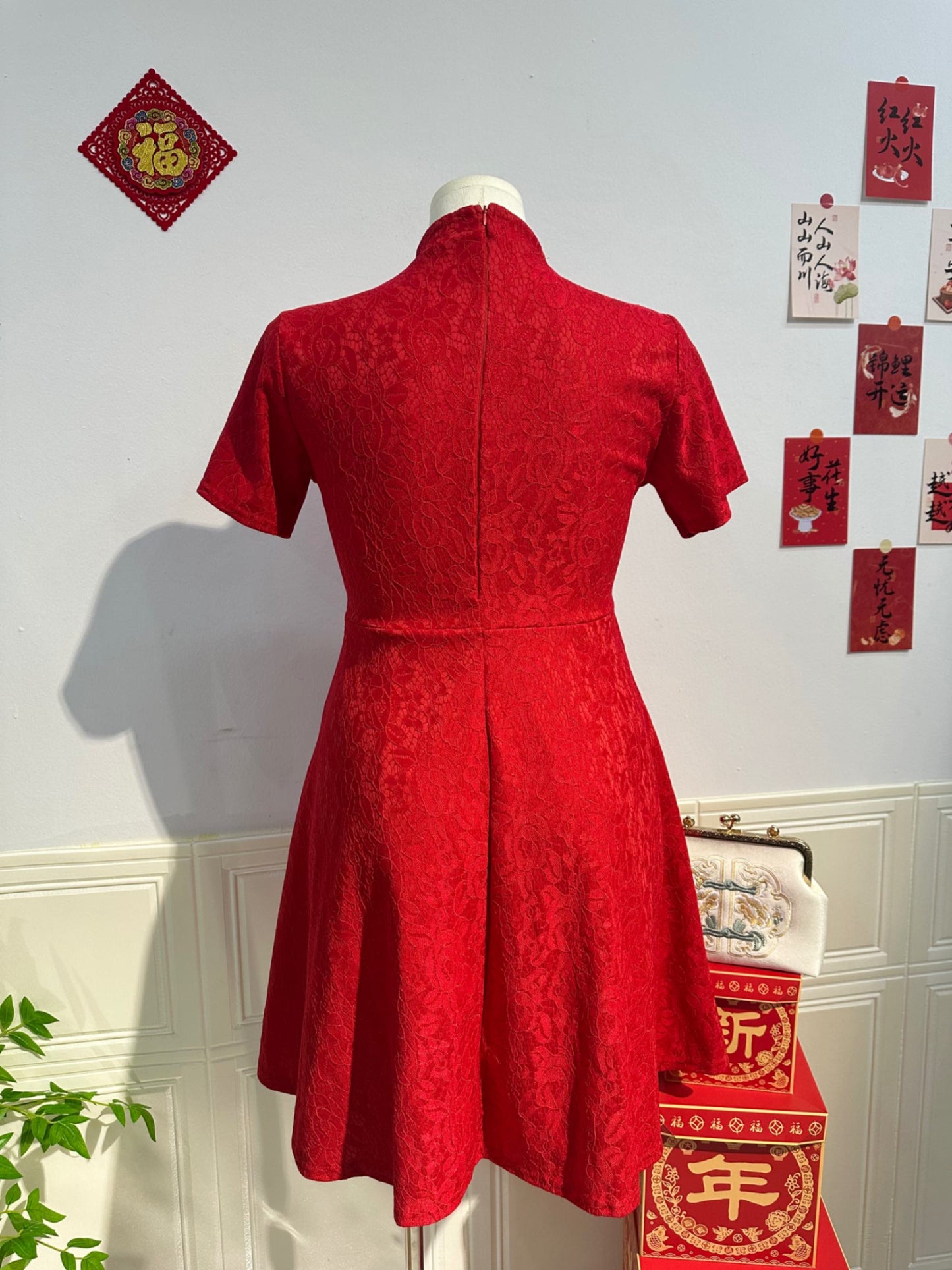 新中式蕾丝旗袍 #TC218