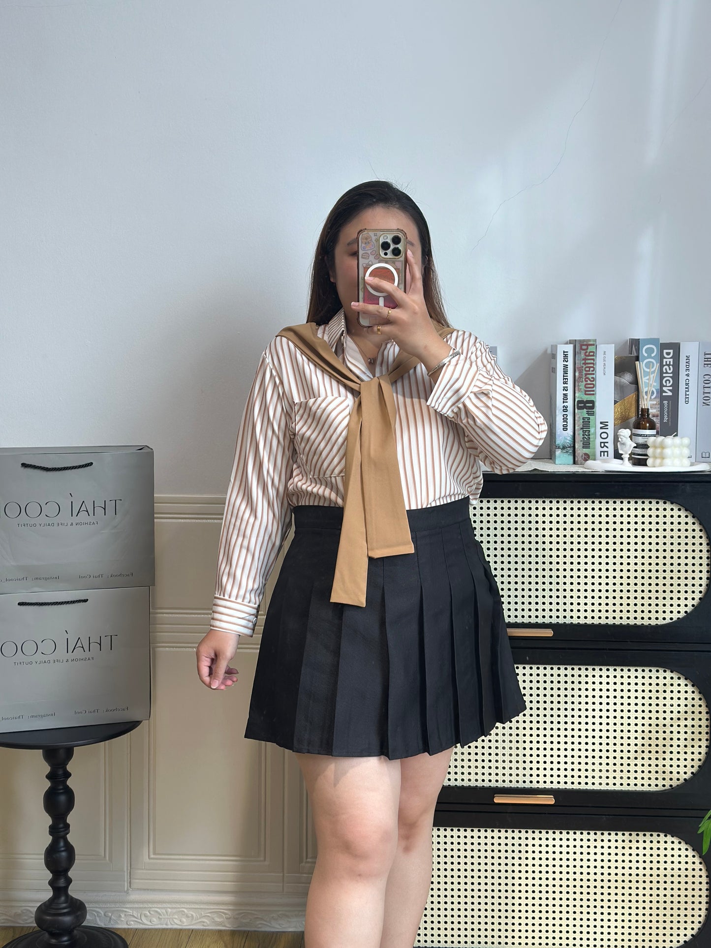 韩系假两件披肩衬衫 #TC299