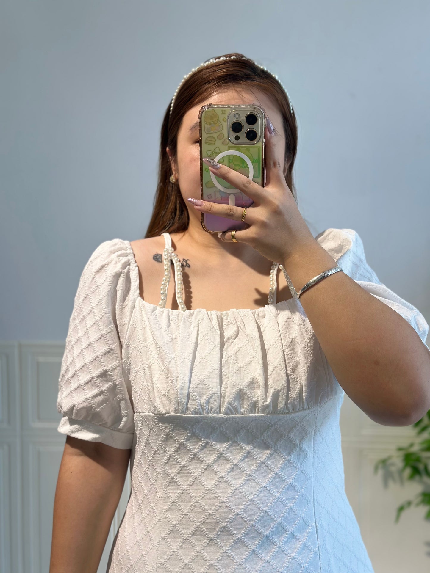 法式吊带公主袖连衣裙#TC237