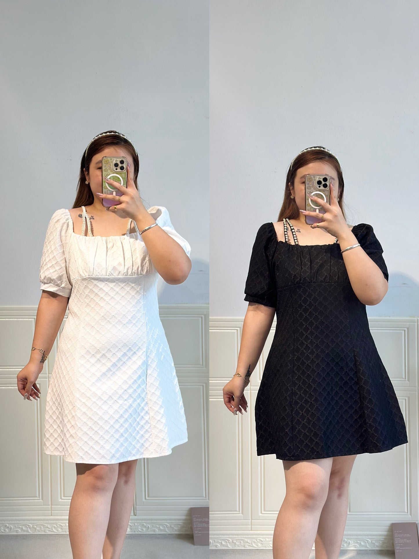 法式吊带公主袖连衣裙#TC237