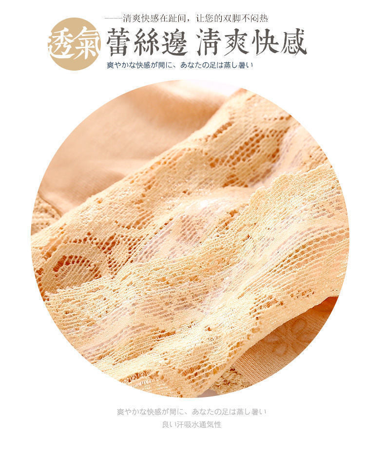 冰丝蕾丝船袜 #C112