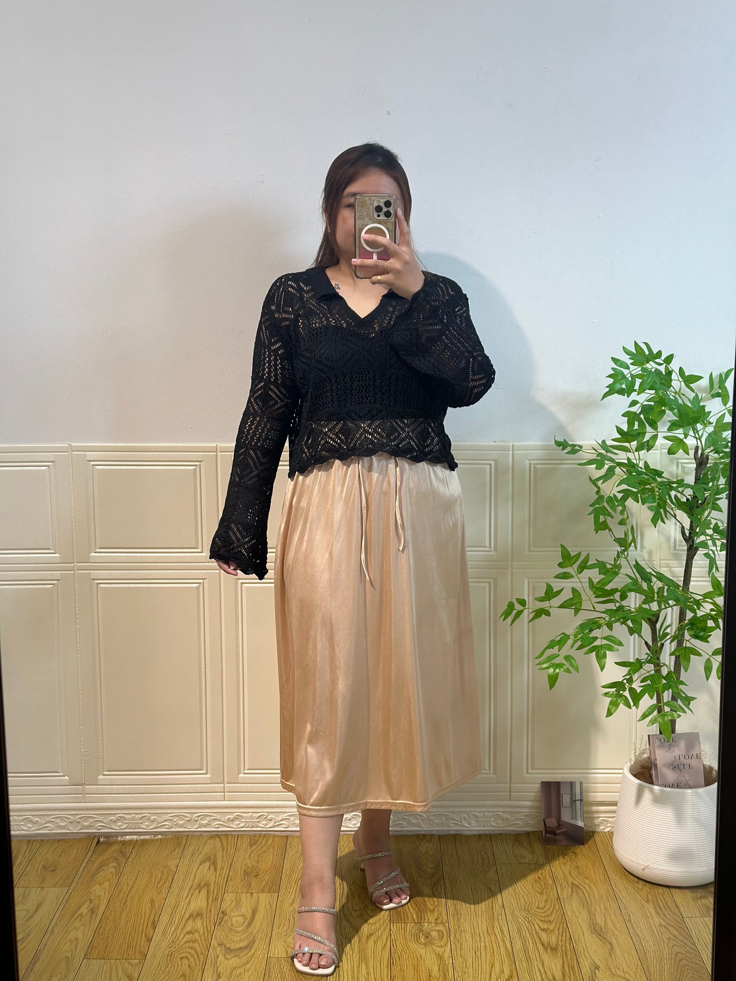 冰丝缎面半身裙 #TC264