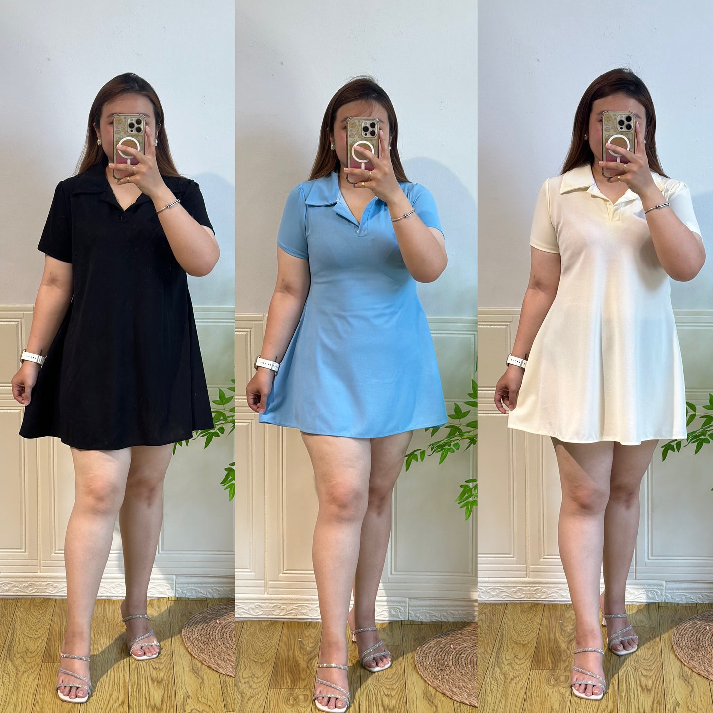 POLO领收腰连身裙#TC255