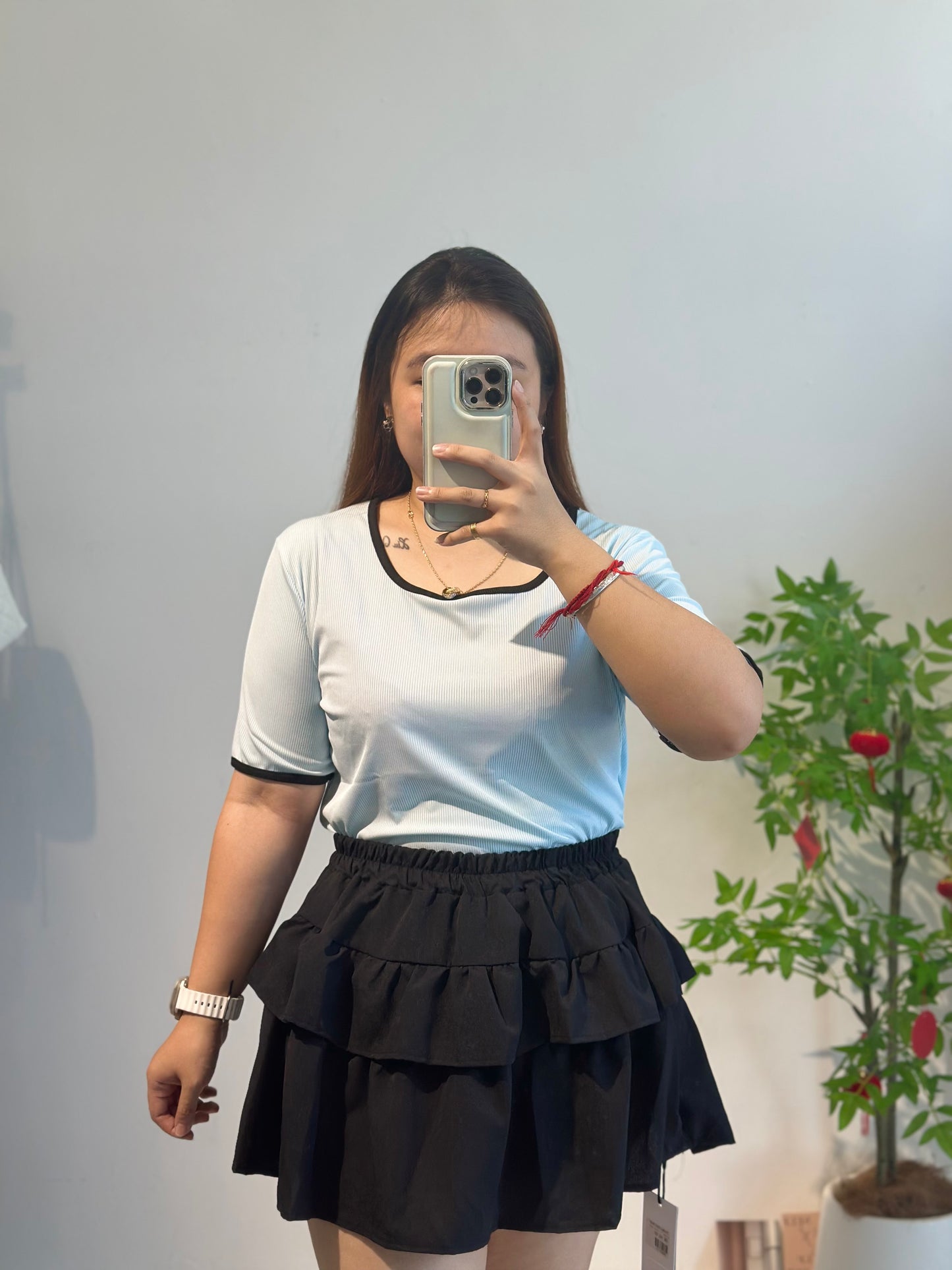 简约方领上衣 #ZB48