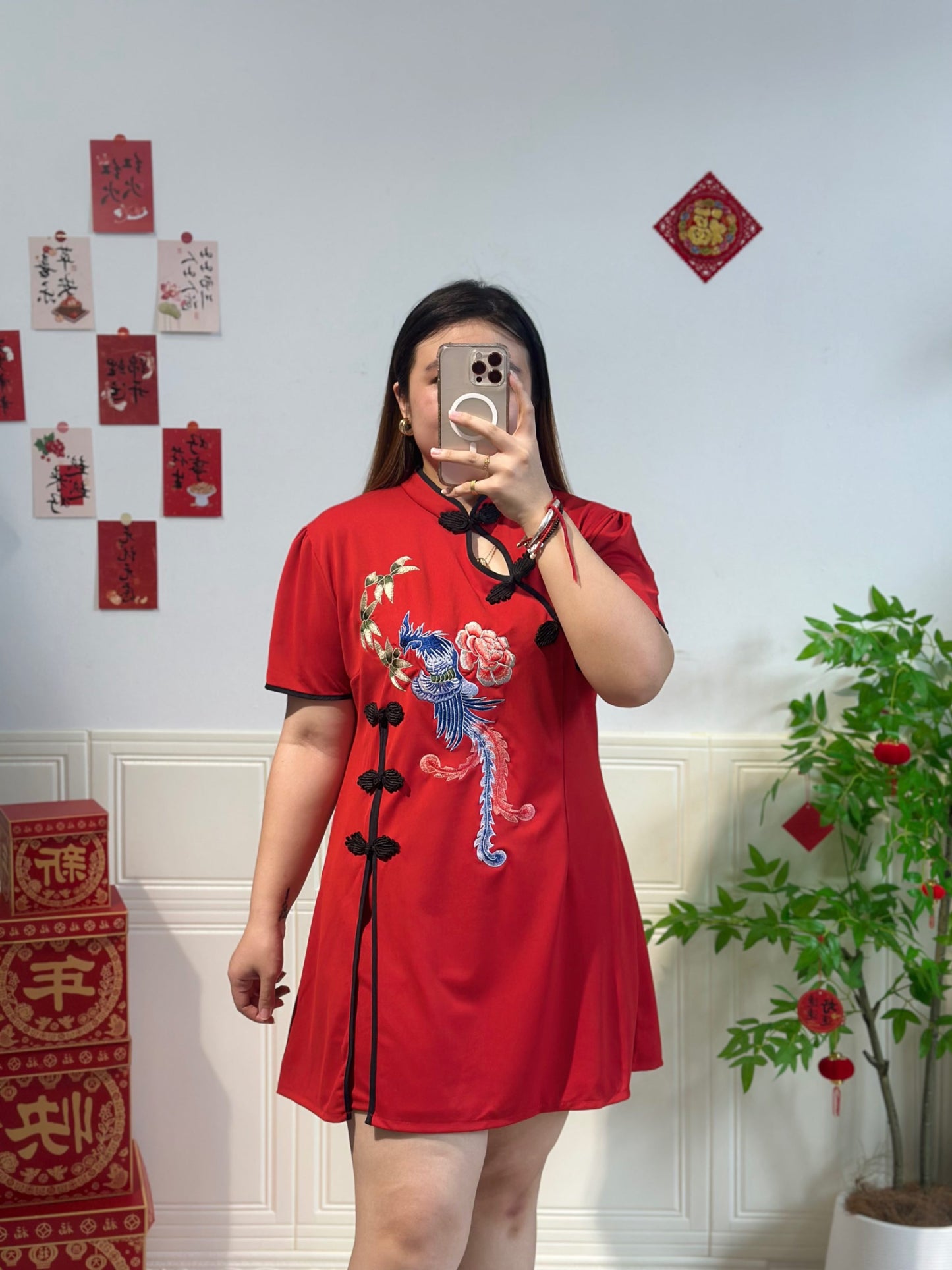 新中式刺绣旗袍两件套 #TC204