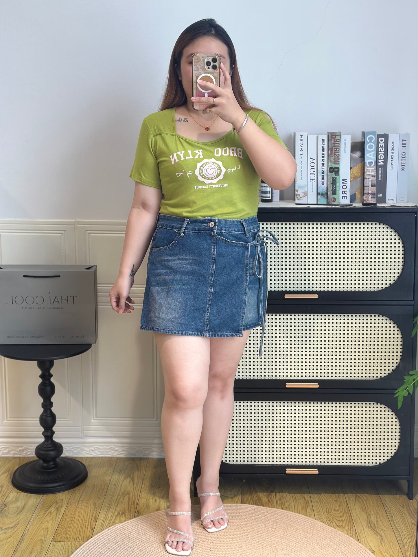 复古牛仔短裙 #TC282