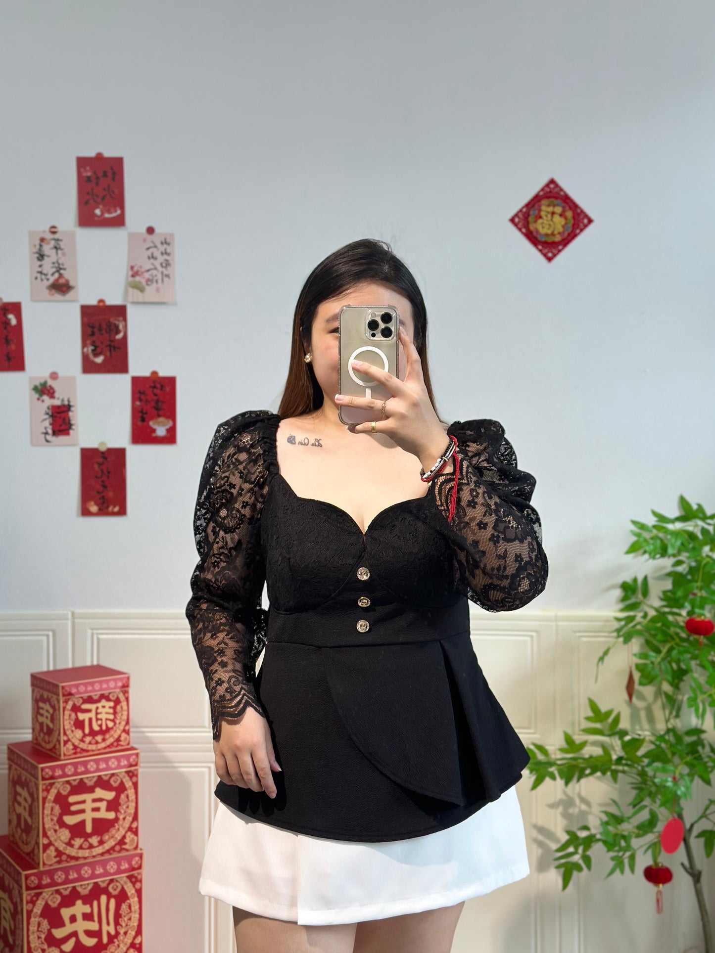 蕾丝公主袖上衣 #TC189