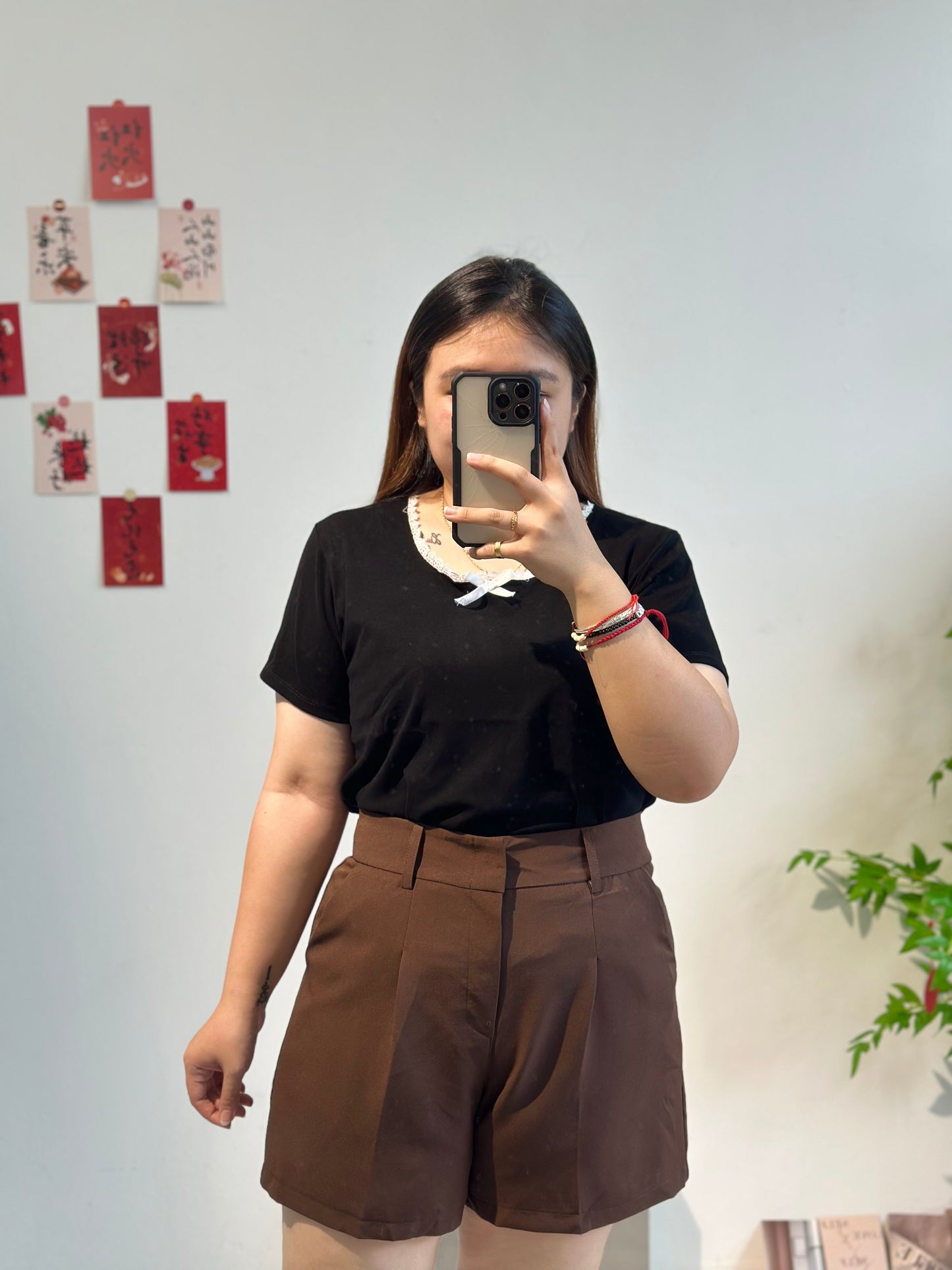 高腰西装布短裤 #TC133