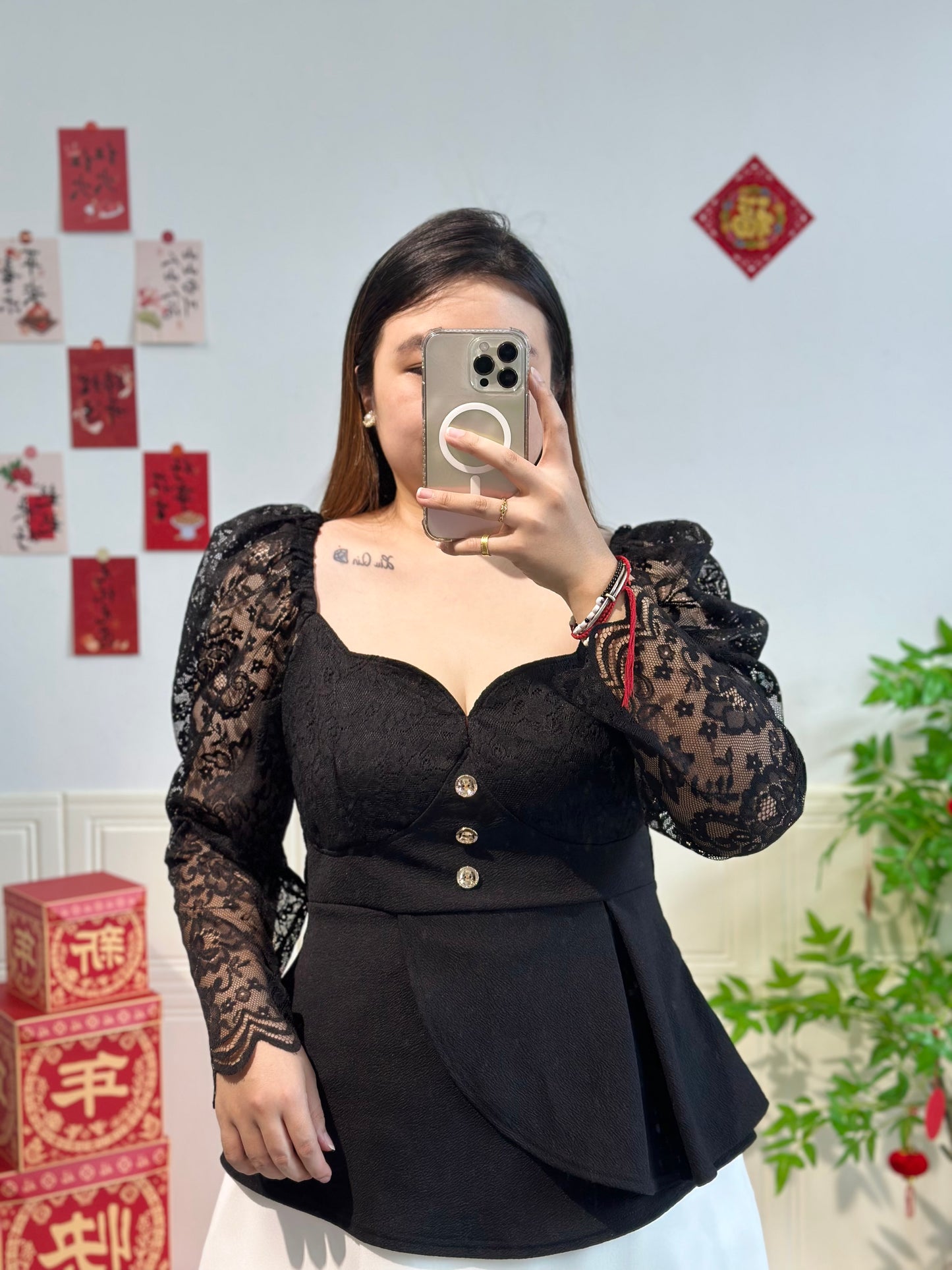 蕾丝公主袖上衣 #TC189