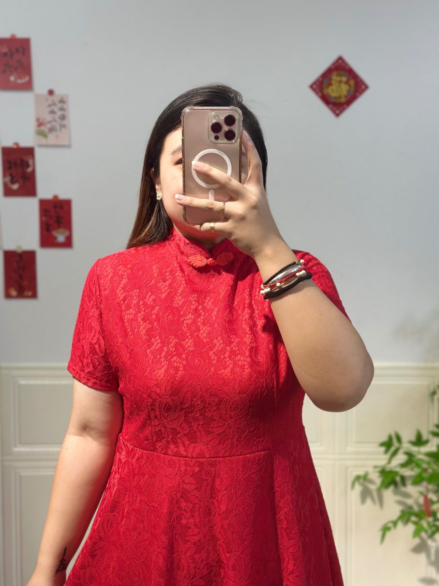 新中式蕾丝旗袍 #TC218