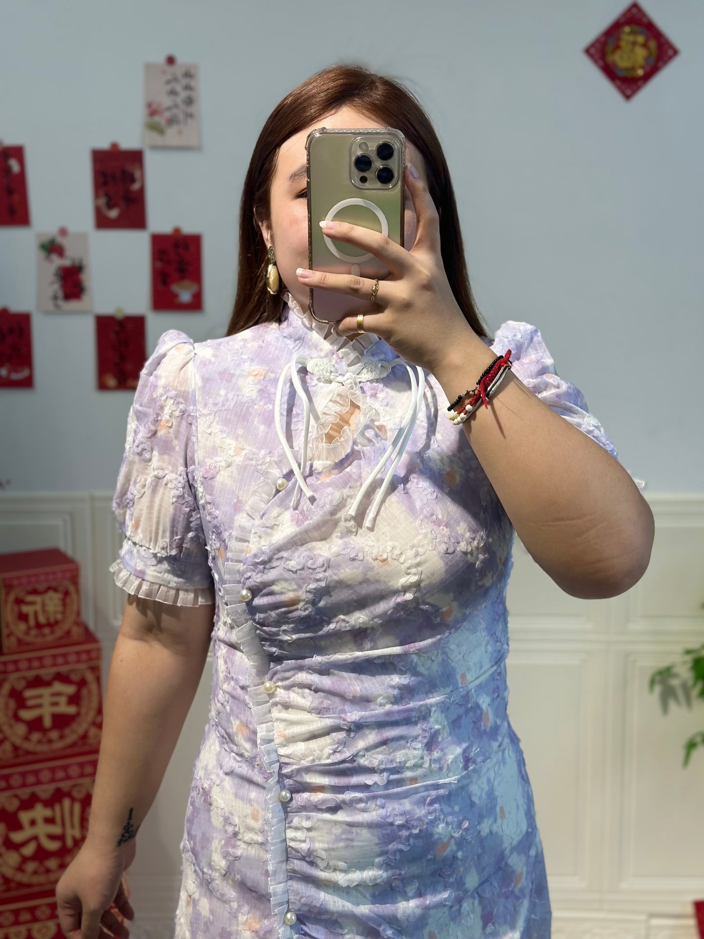 新中式立体花旗袍 #TC230