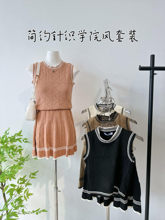 简约针织学院风套装 #TCO7