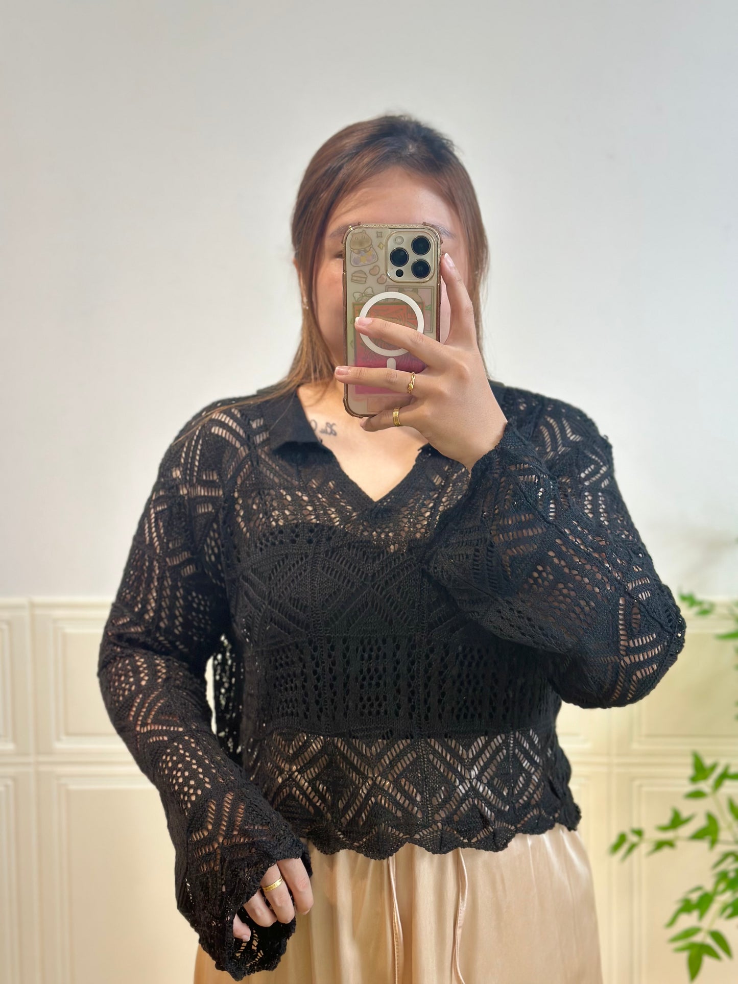 韩系镂空针织上衣 #TC266