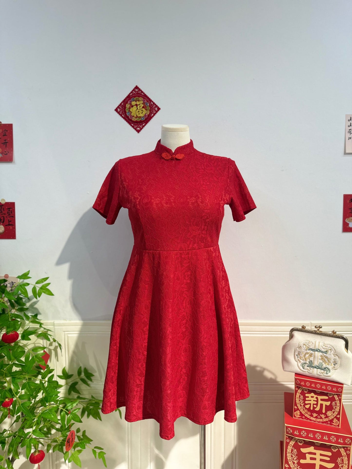 新中式蕾丝旗袍 #TC218