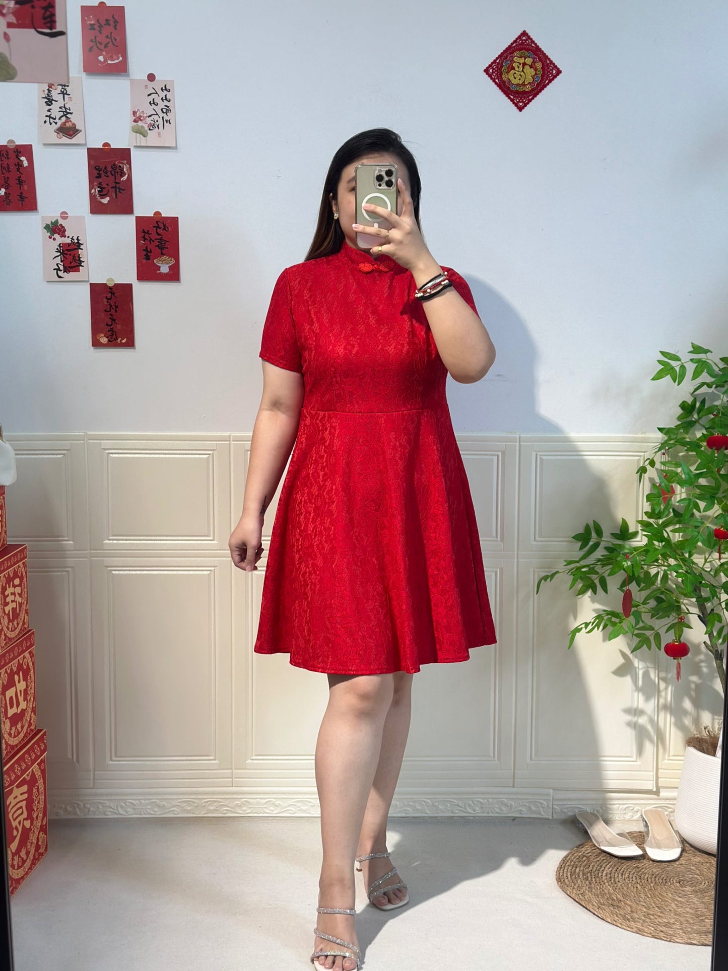 新中式蕾丝旗袍 #TC218