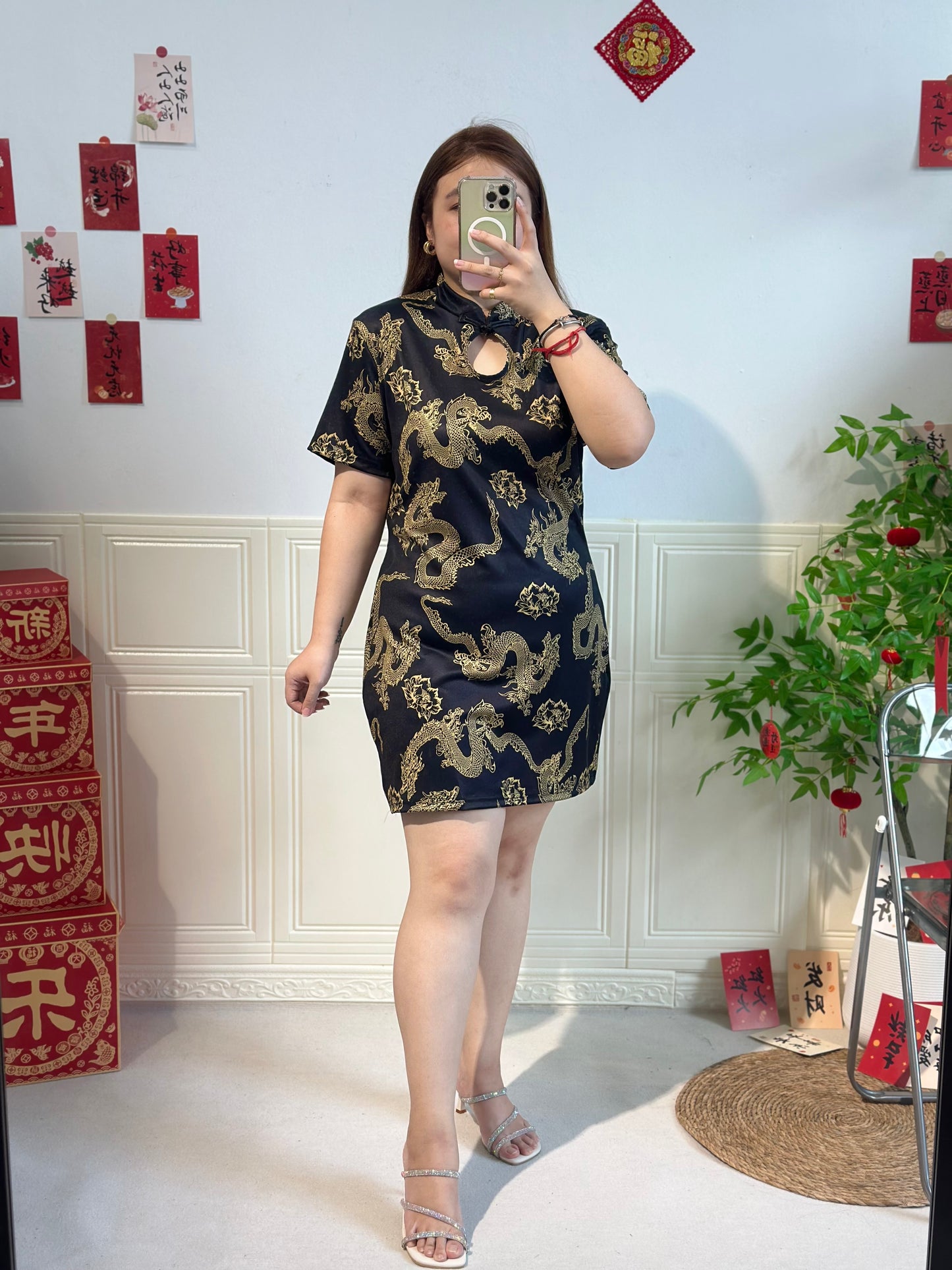 新中式冰丝龙纹旗袍 #TC231