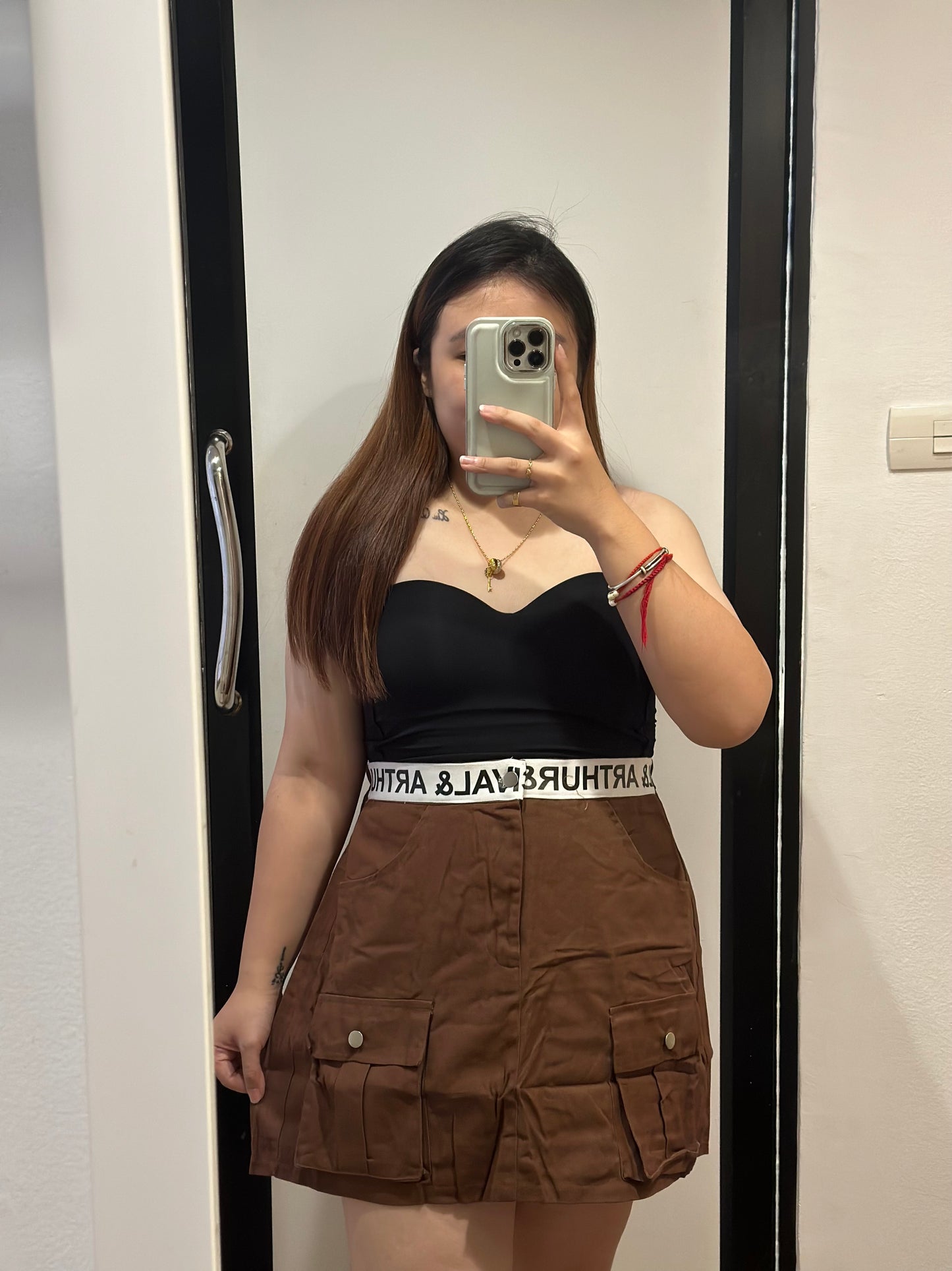 字母工装短裙 #TC106