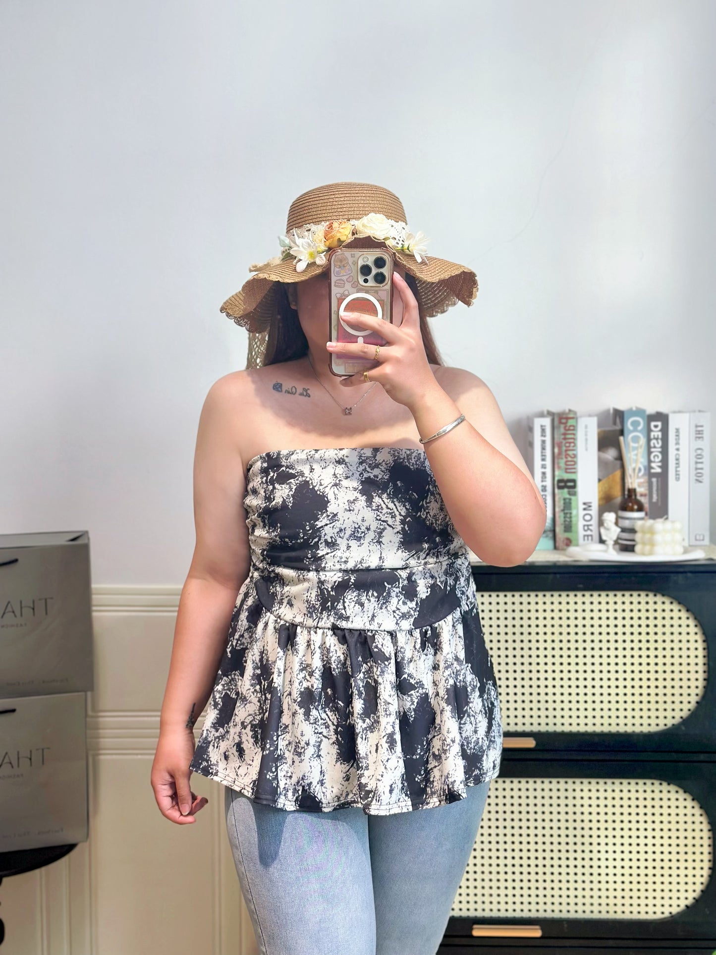 水墨画抹胸上衣 #TC304