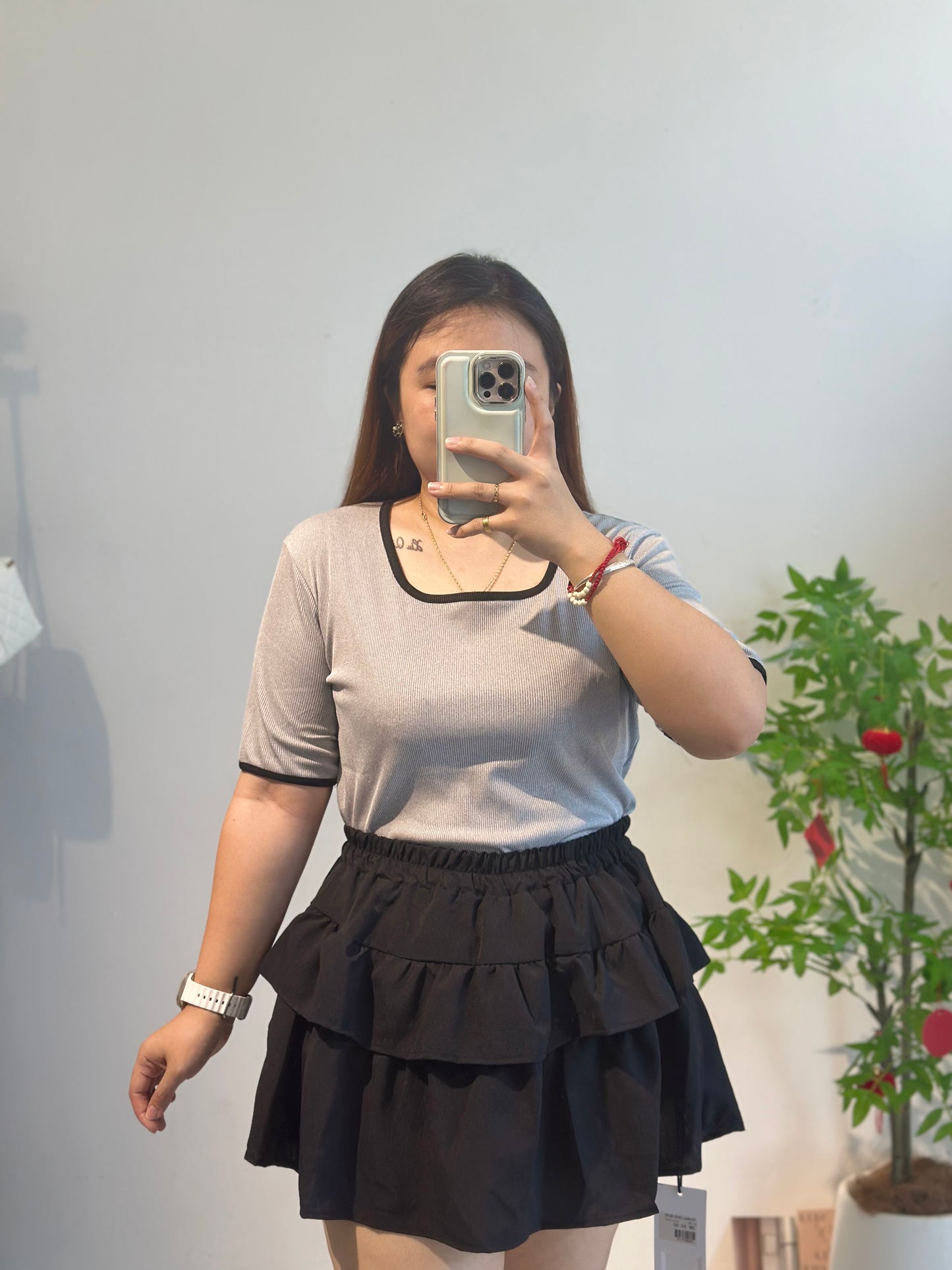 简约方领上衣 #ZB48