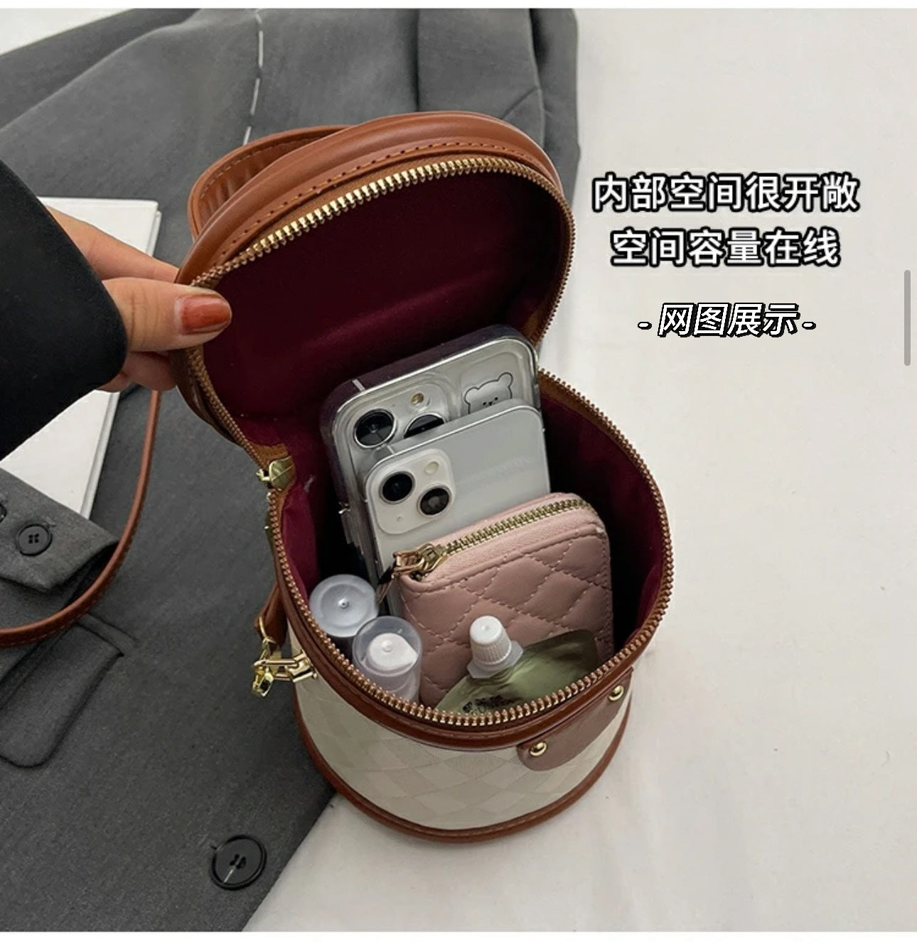 高级感圆桶包 #B12