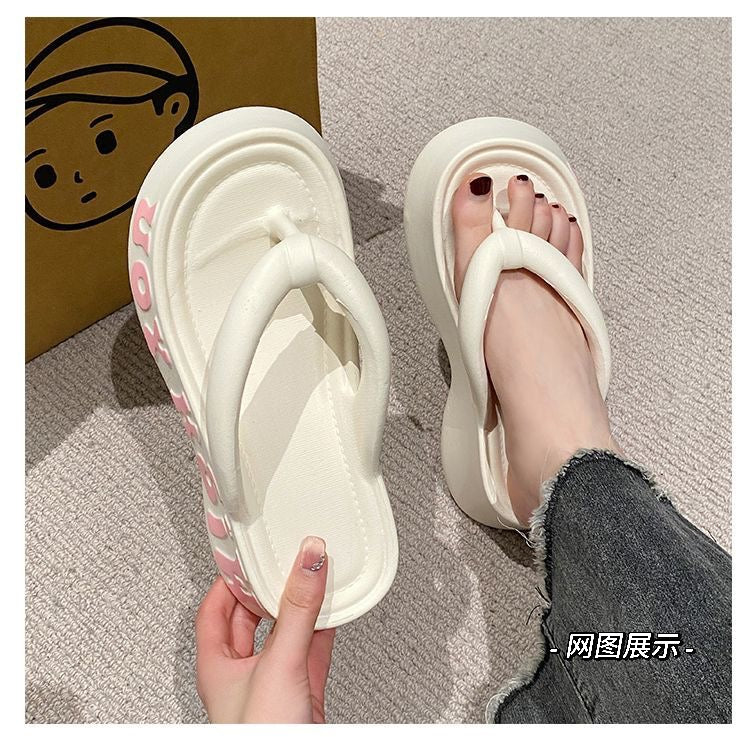 Ins风人字厚底拖鞋 #X6624