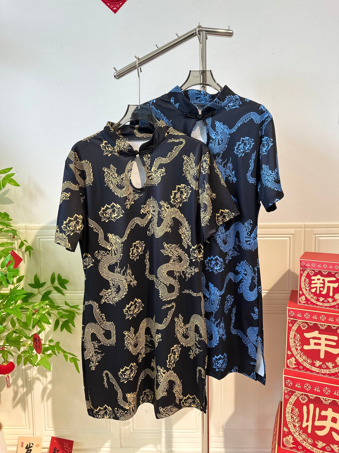 新中式冰丝龙纹旗袍 #TC231