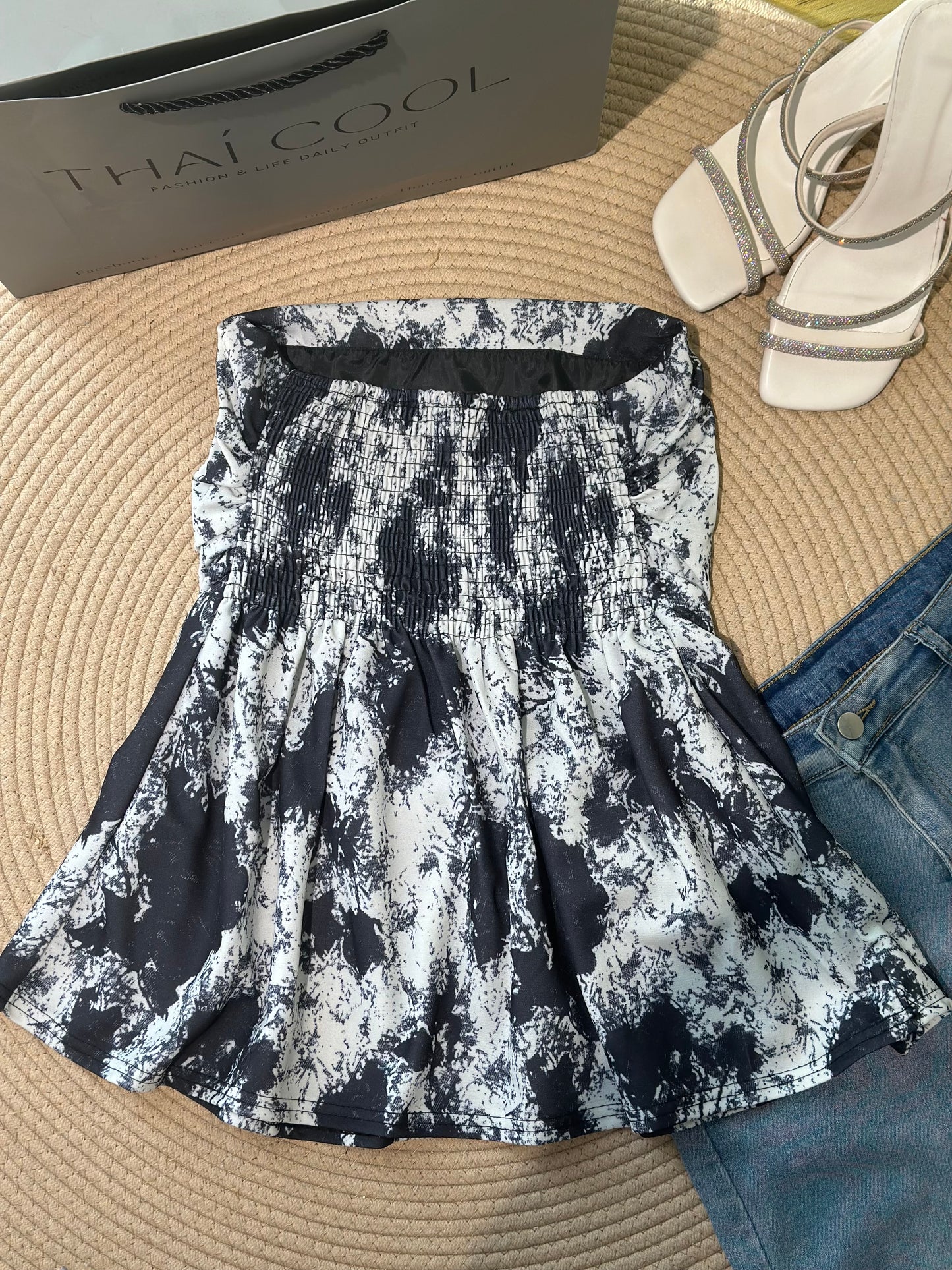 水墨画抹胸上衣 #TC304