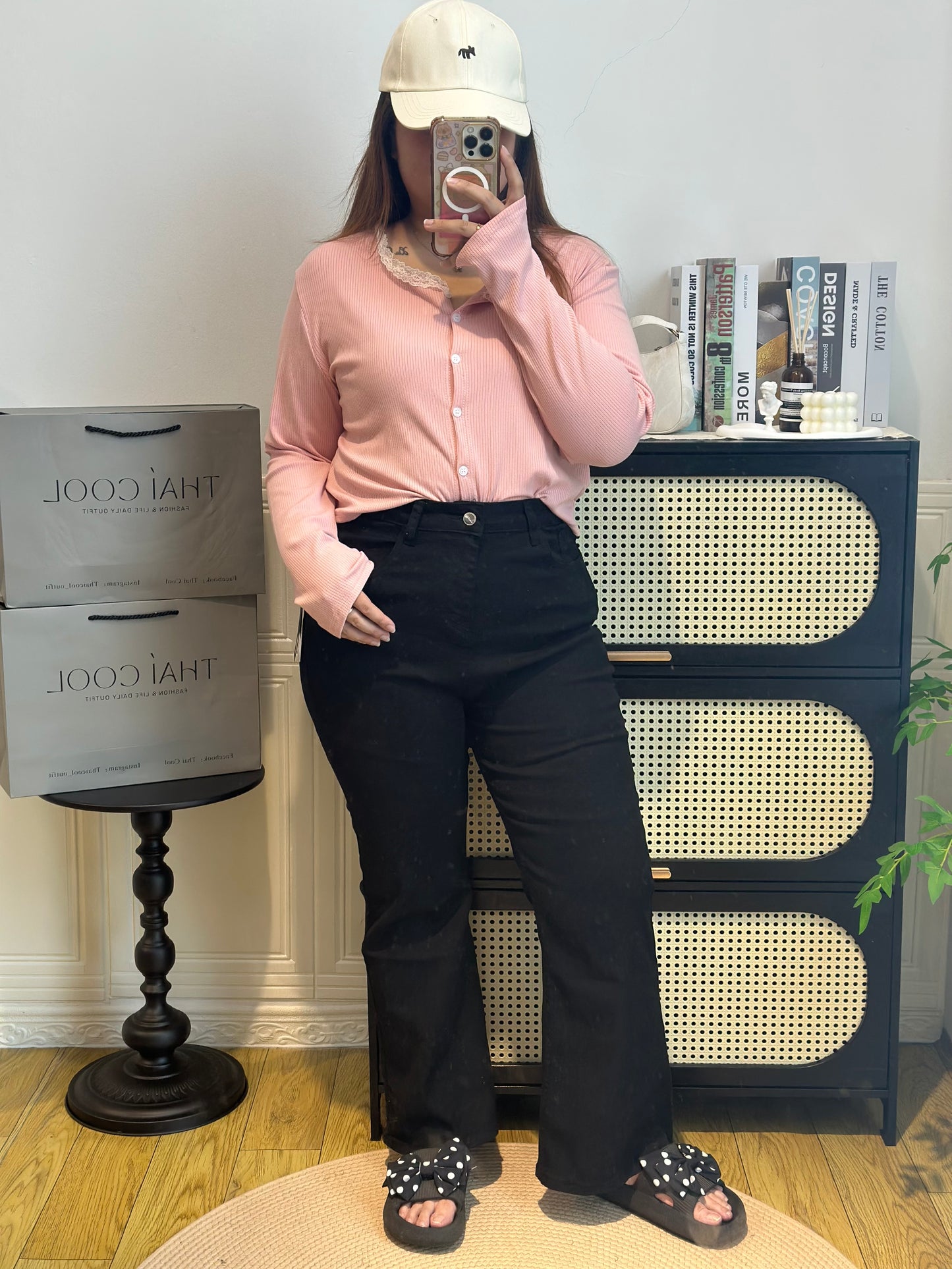 高腰宽松喇叭牛仔裤 #TC293