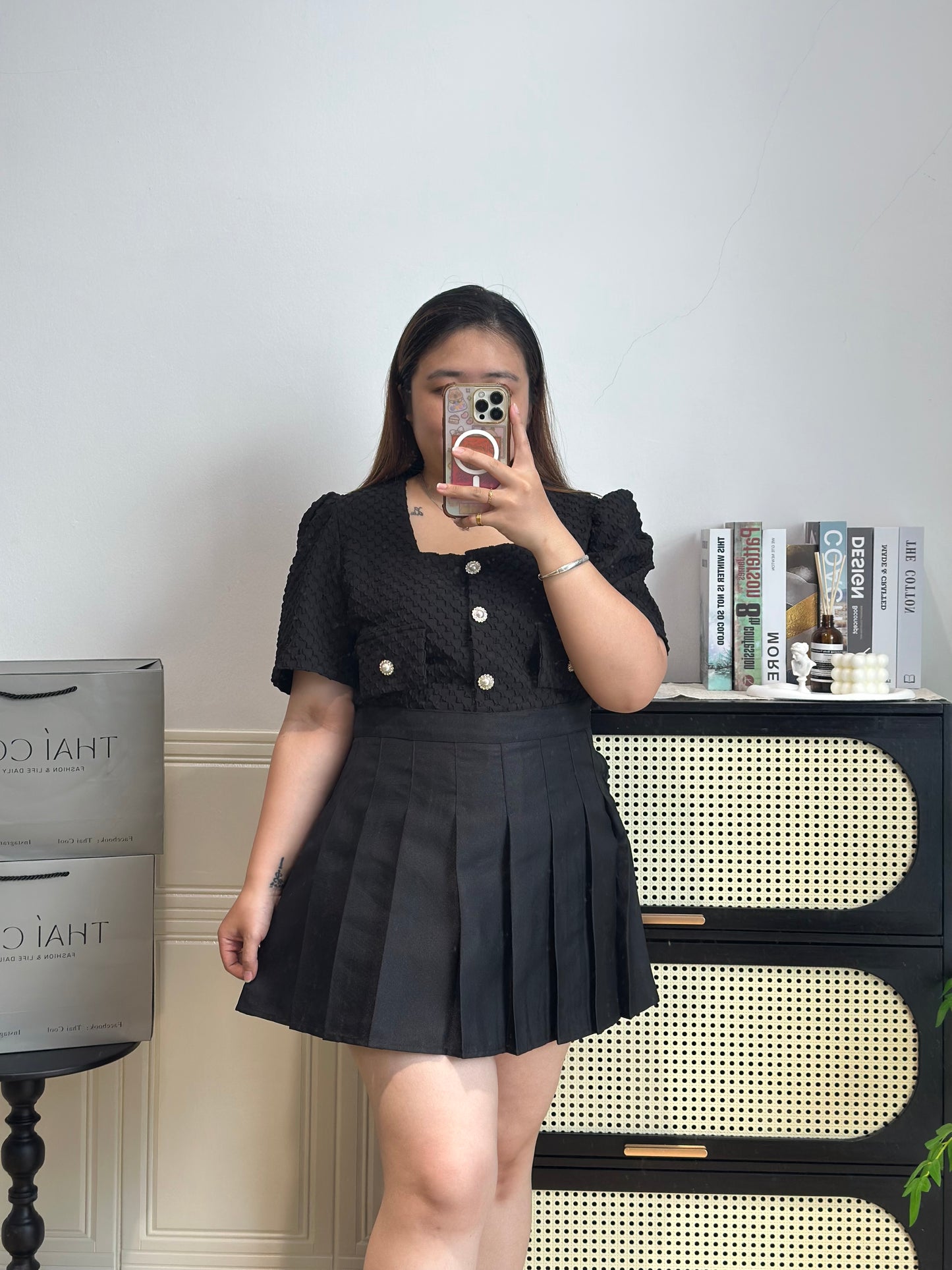 大码高腰百褶裙 #TC302