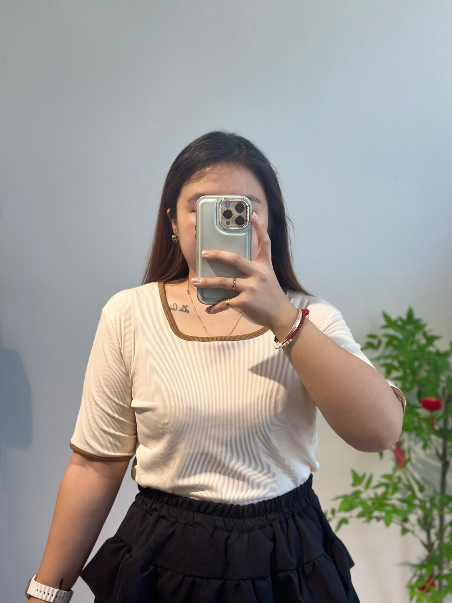 简约方领上衣 #ZB48