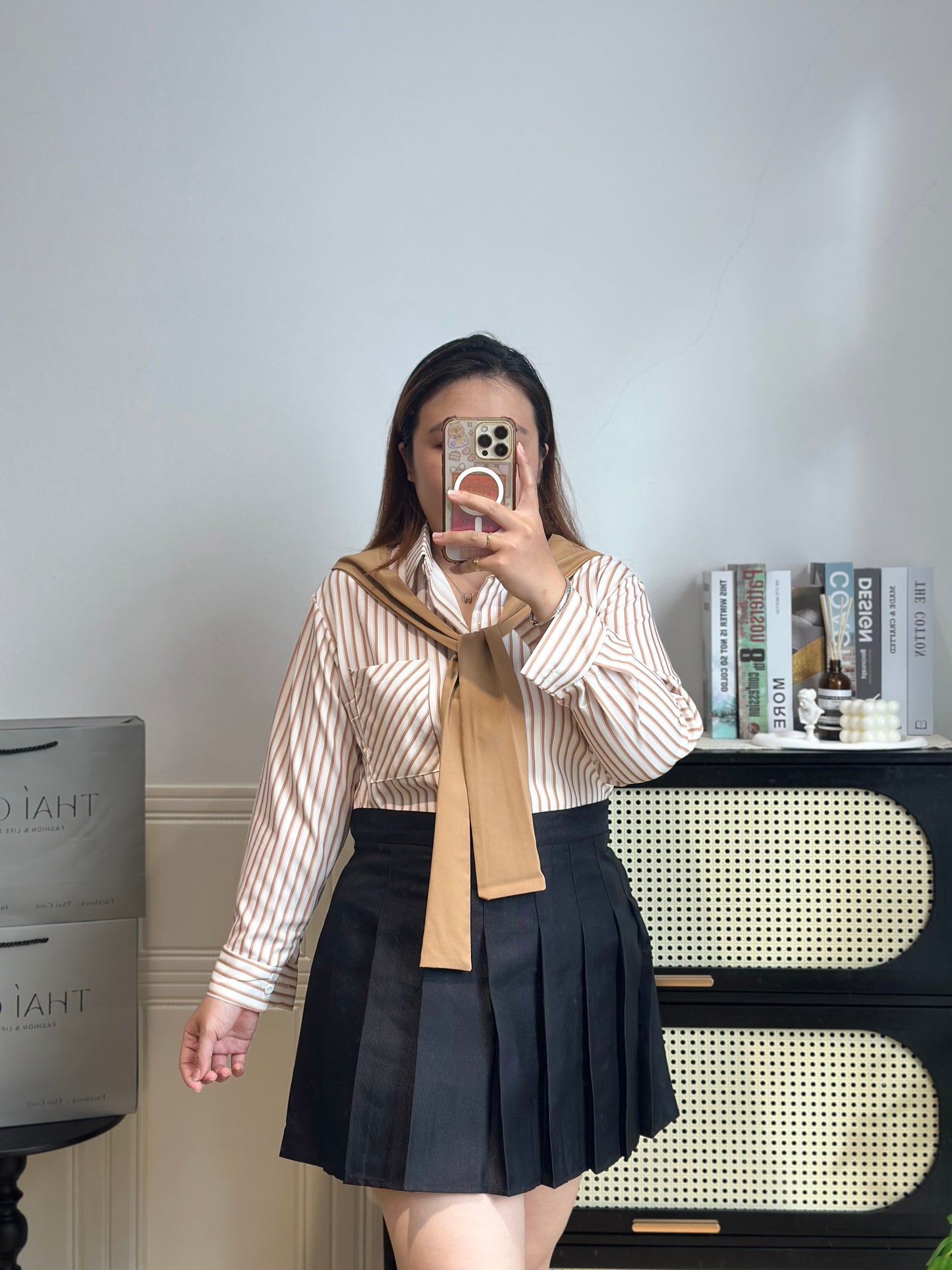 韩系假两件披肩衬衫 #TC299